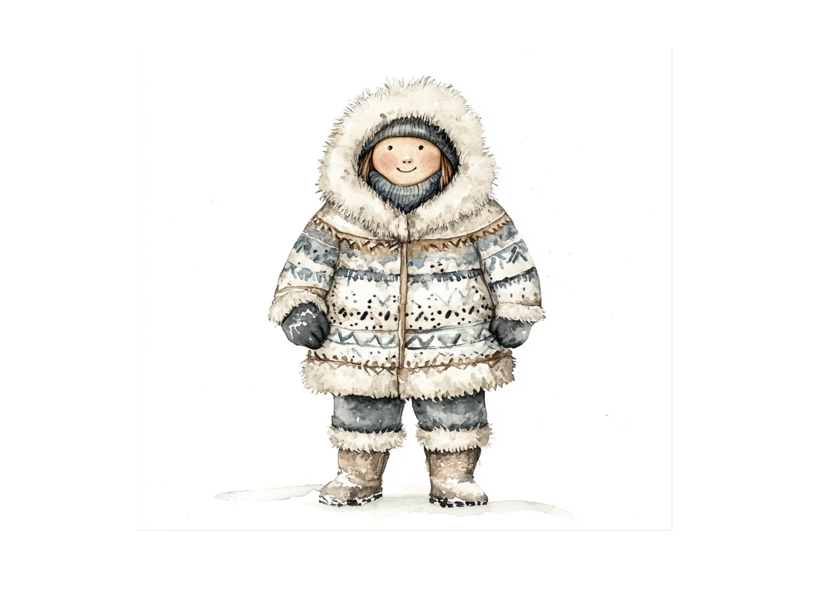 Traditional Inuit Children Clipart Bundle - Image 2
