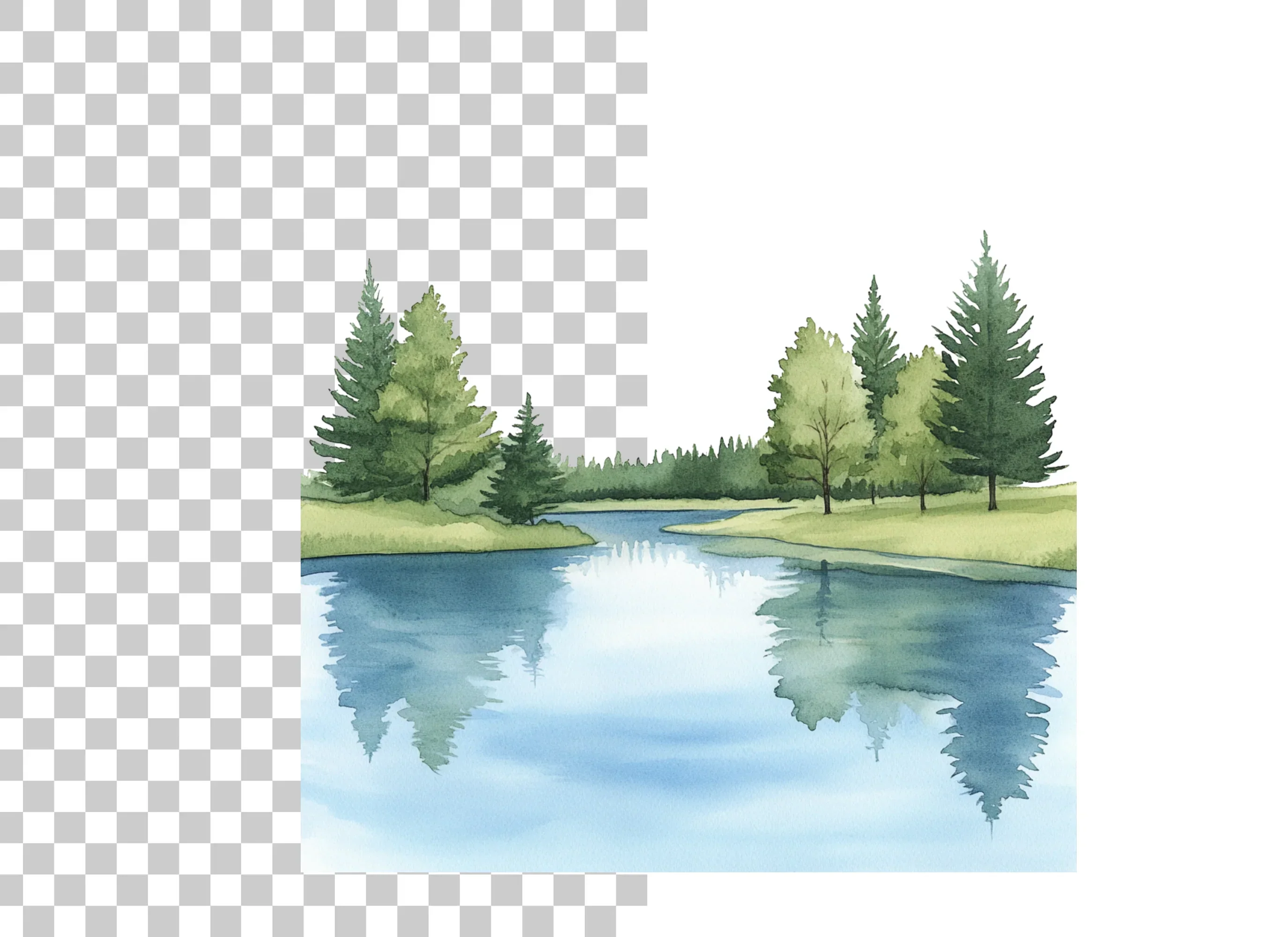 Tranquil Forest River Clipart Bundle - Image 6