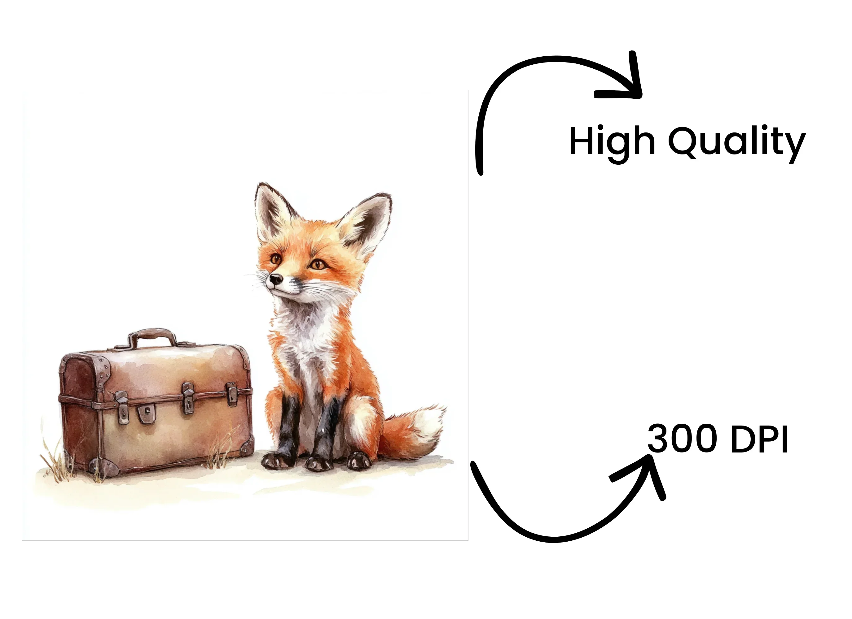 Traveling Fox with Suitcase Clipart Bundle - Image 4