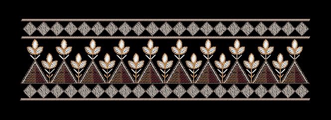 Triangular Floral Lattice Border Embroidery Design