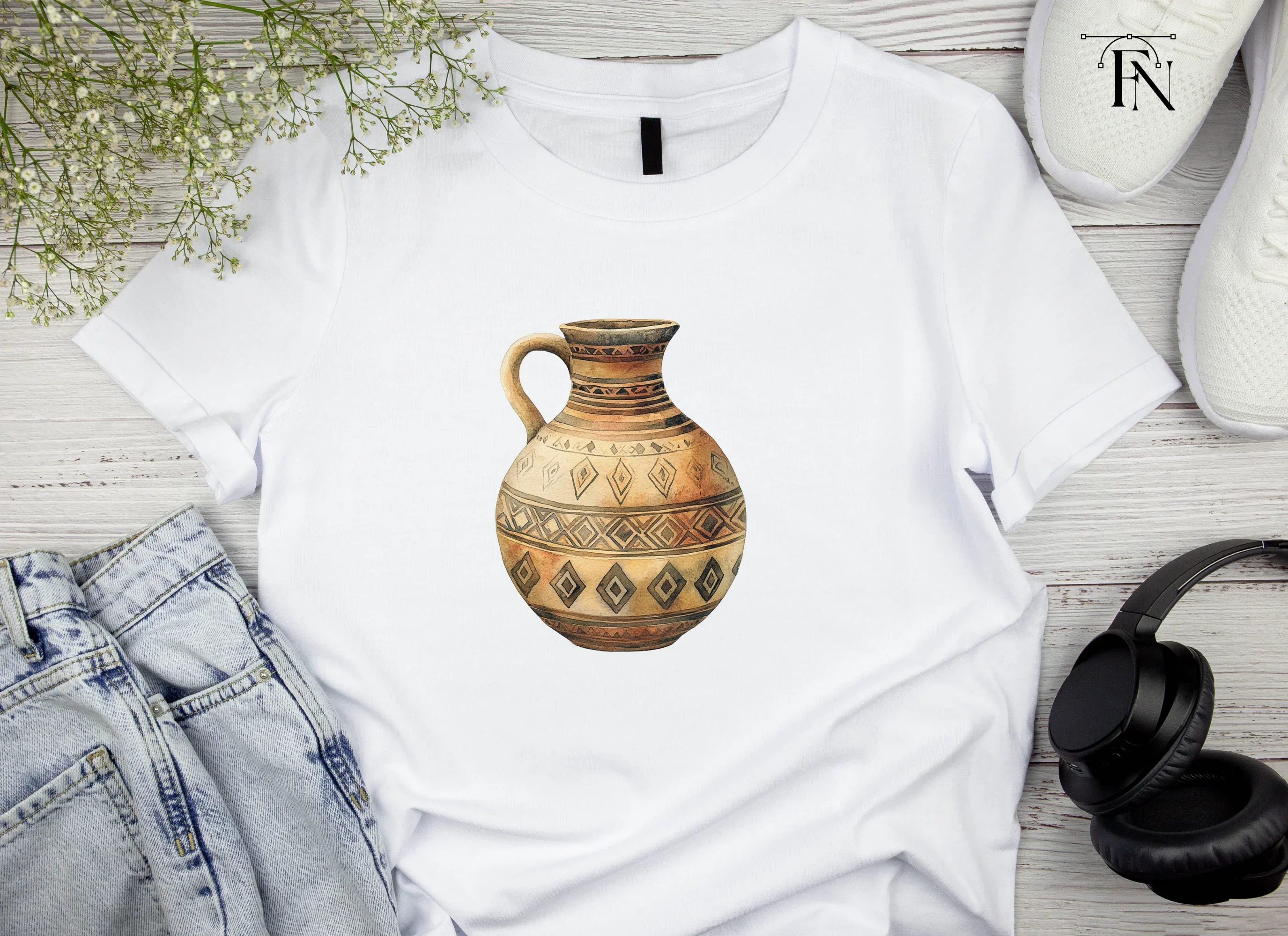 Tribal Patterned Earthenware Jug Clipart Bundle - Image 6