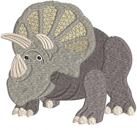 Triceratops Embroidery Design