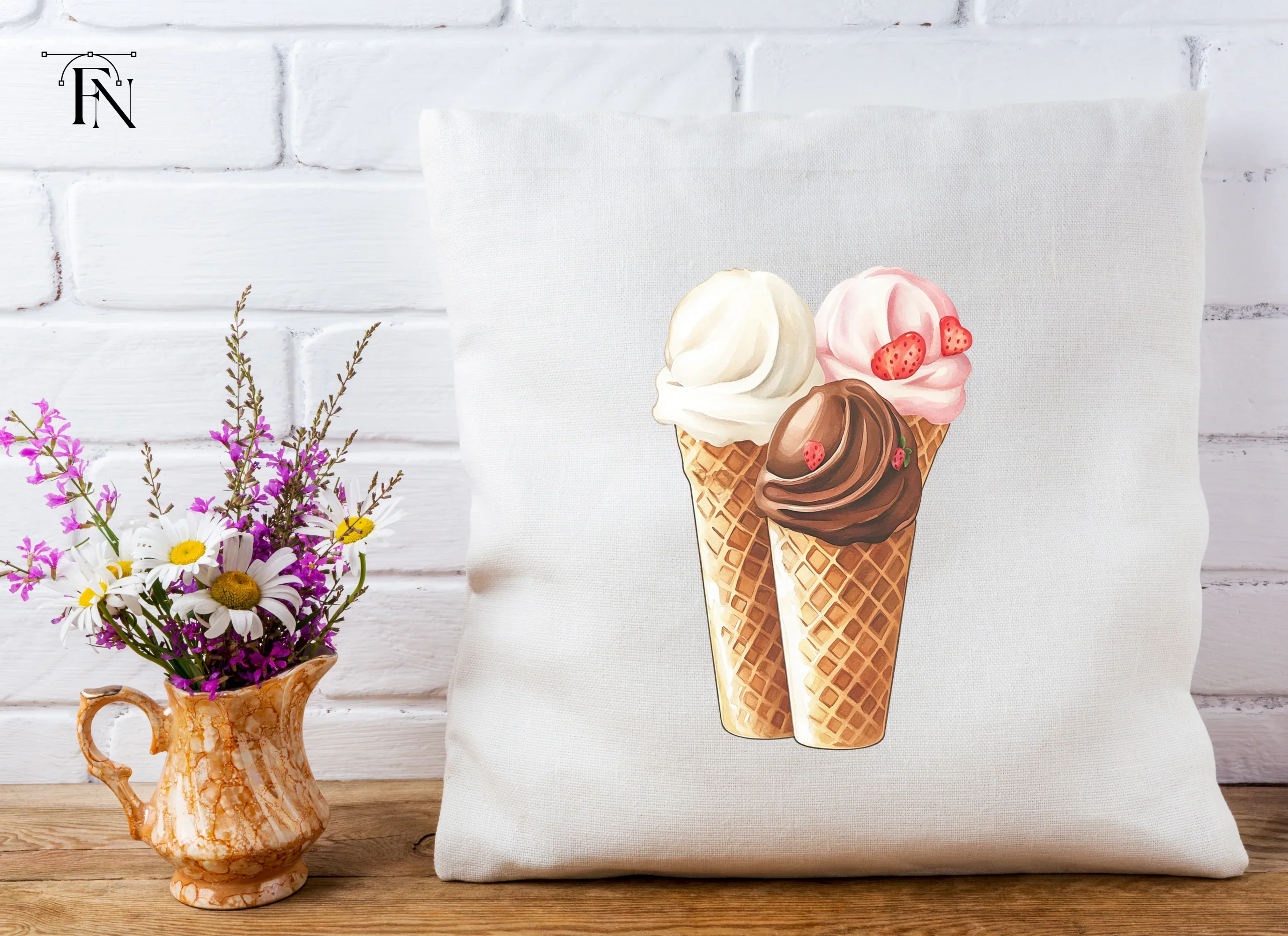 Trio of Delicious Ice Cream Cones Clipart Bundle - Image 4