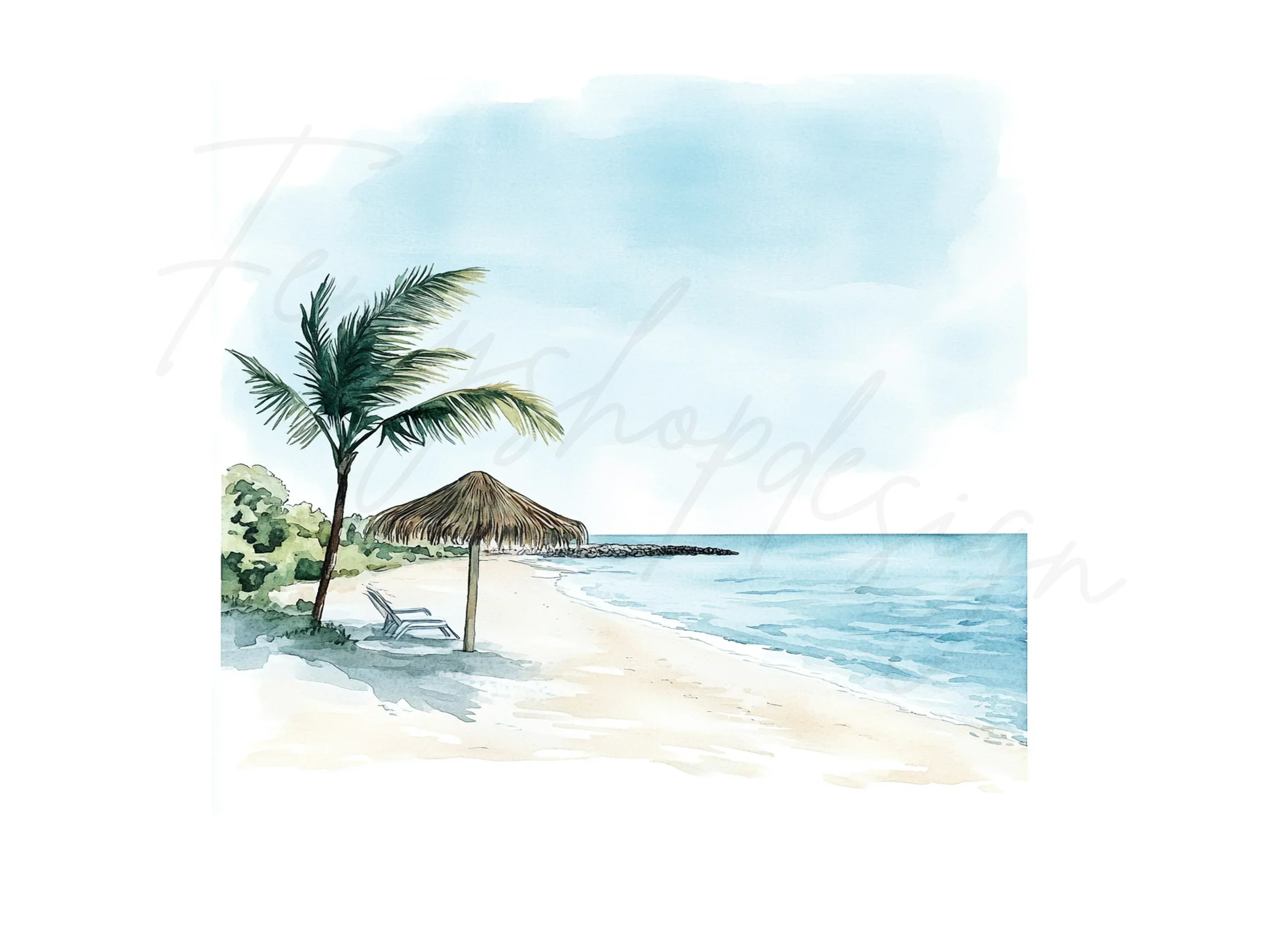 Tropical Beach Paradise Clipart Bundle - Image 3