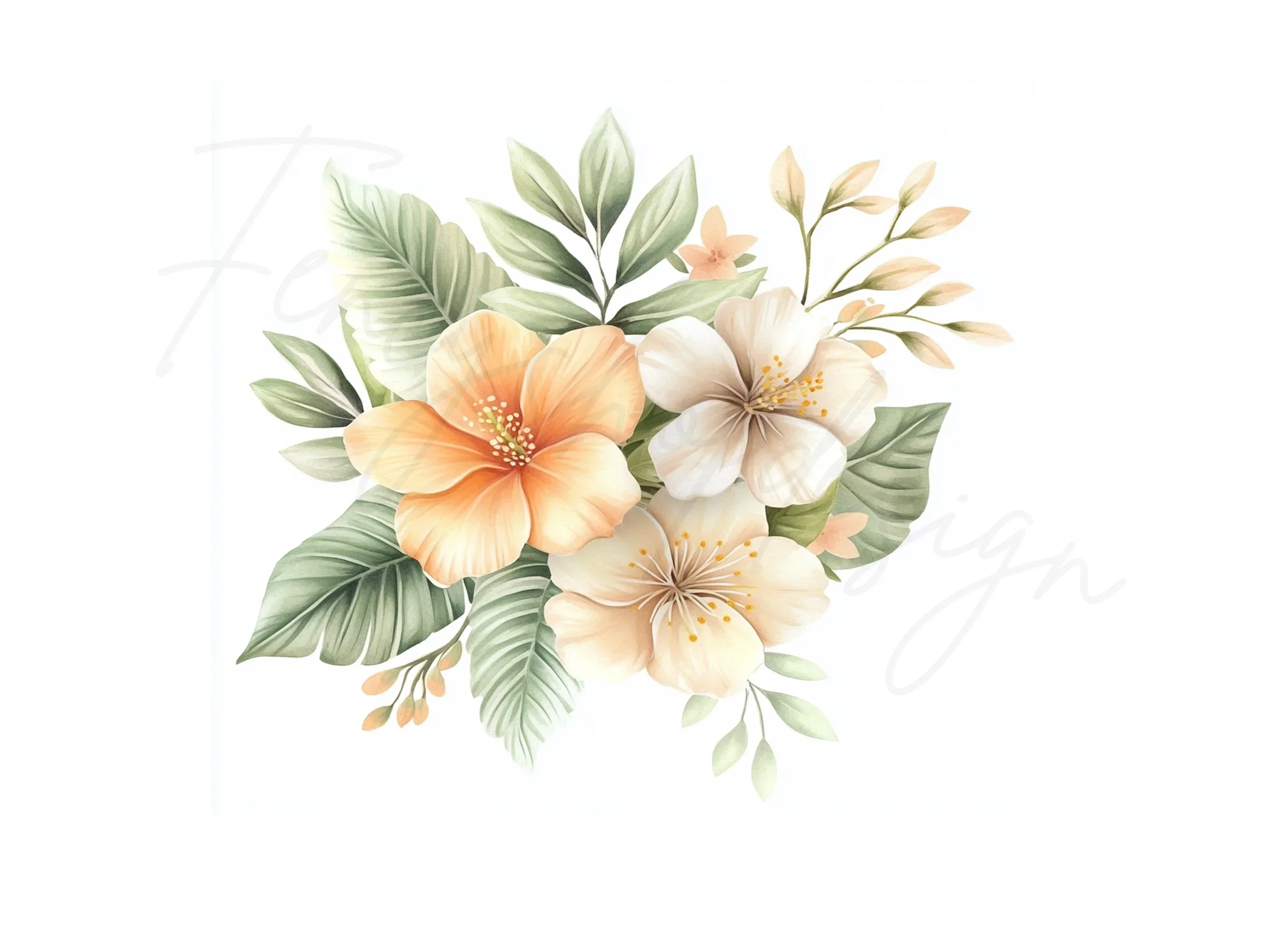 Tropical Hibiscus Clipart Bundle - Image 2