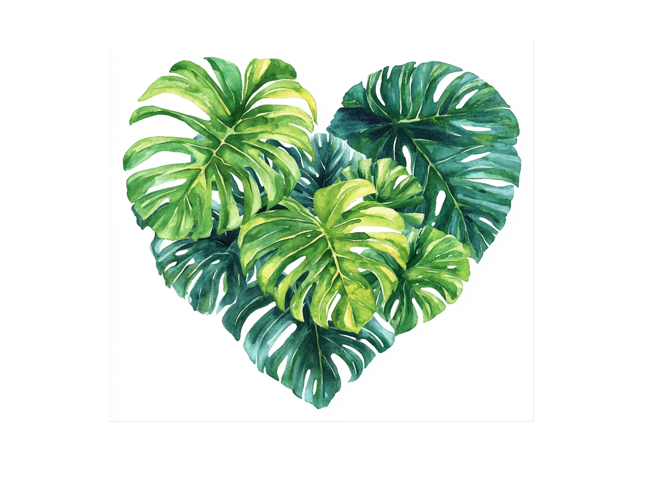 Tropical Leaf Heart Clipart Bundle - Image 2