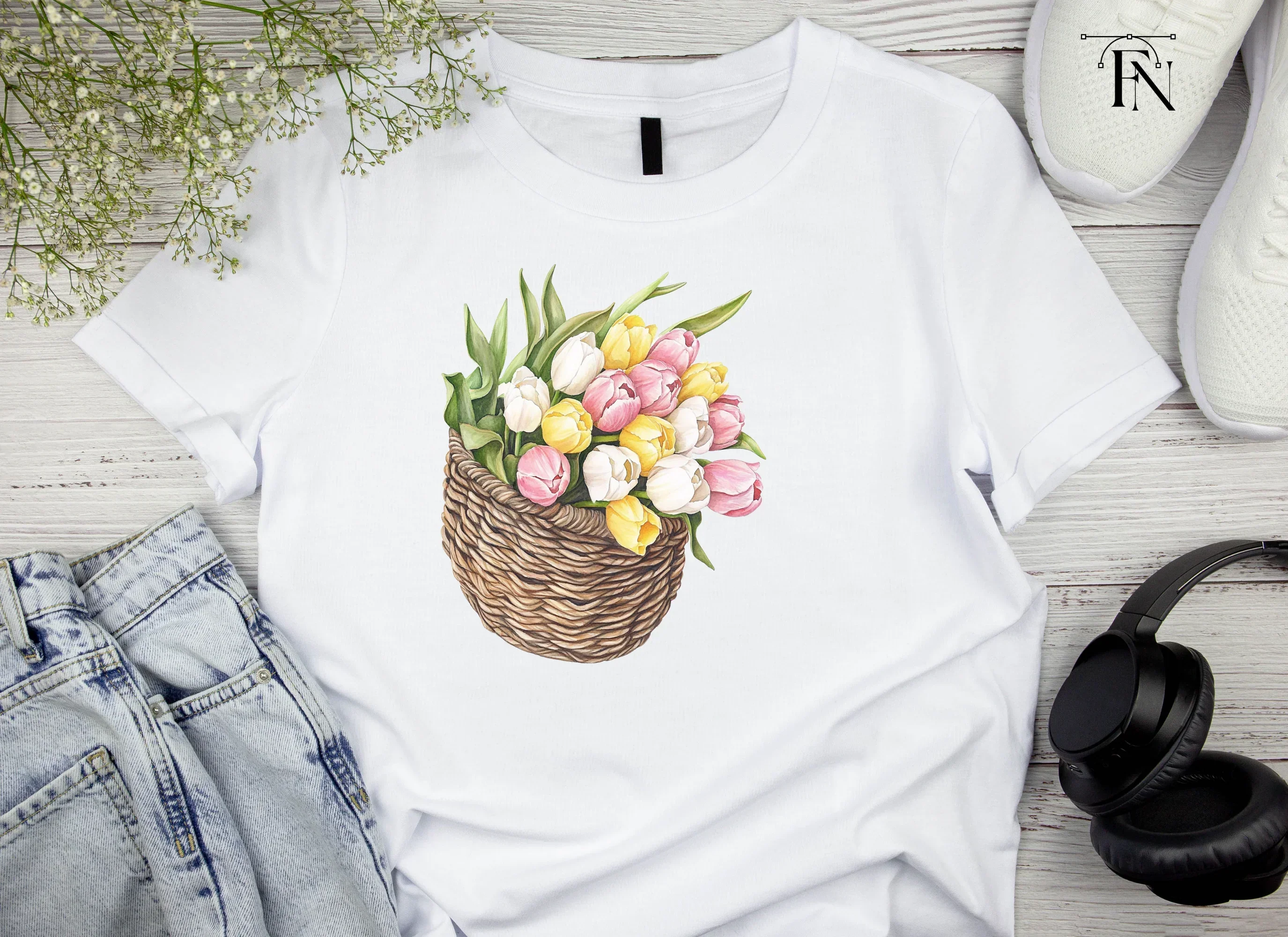 Tulip Baskets Clipart Bundle - Image 5