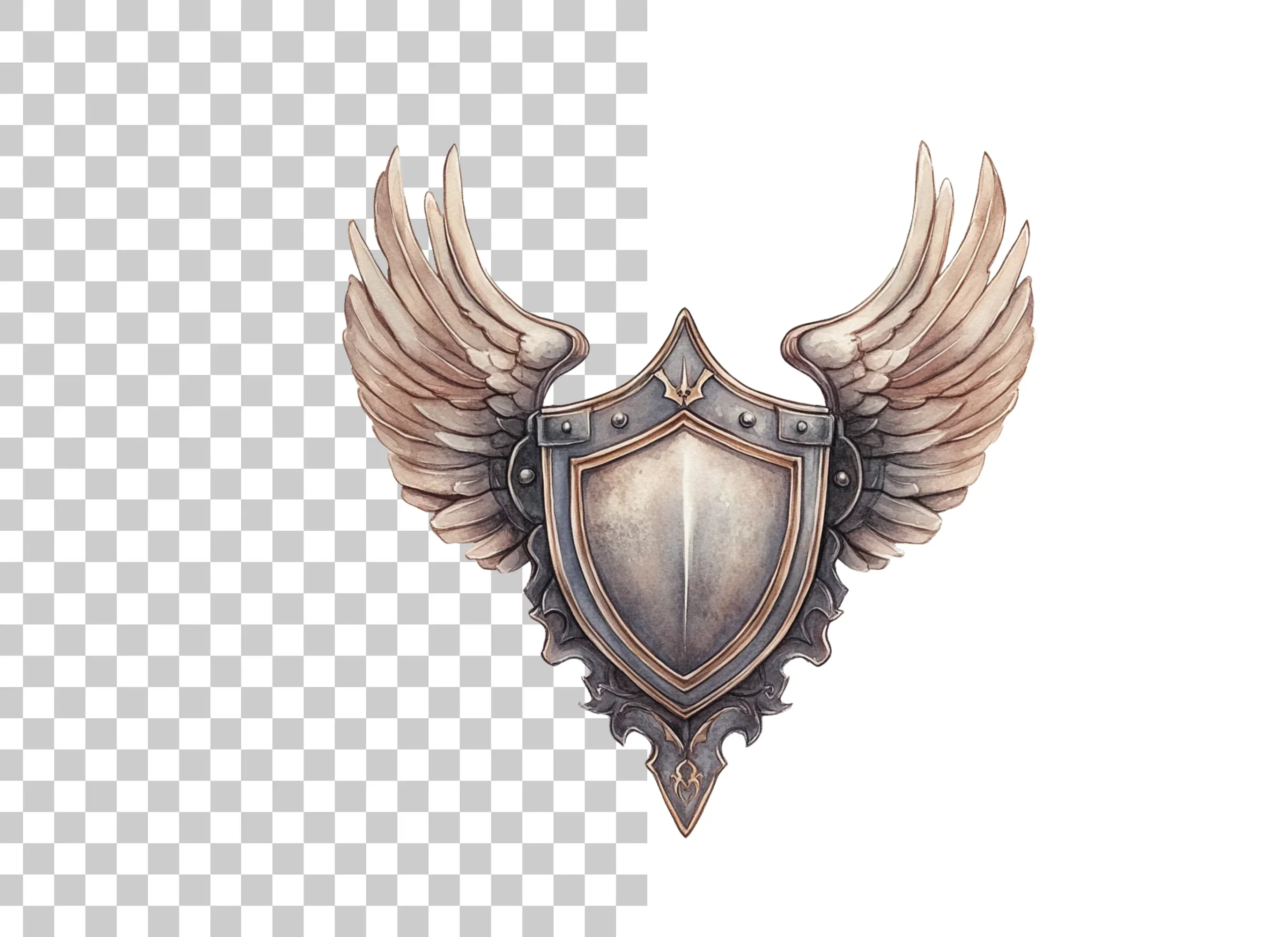 Two Winged Shields Clipart Bundle - Image 2