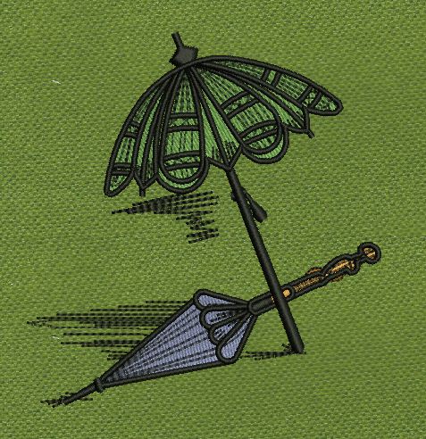 Umbrella Brown Embroidery Design