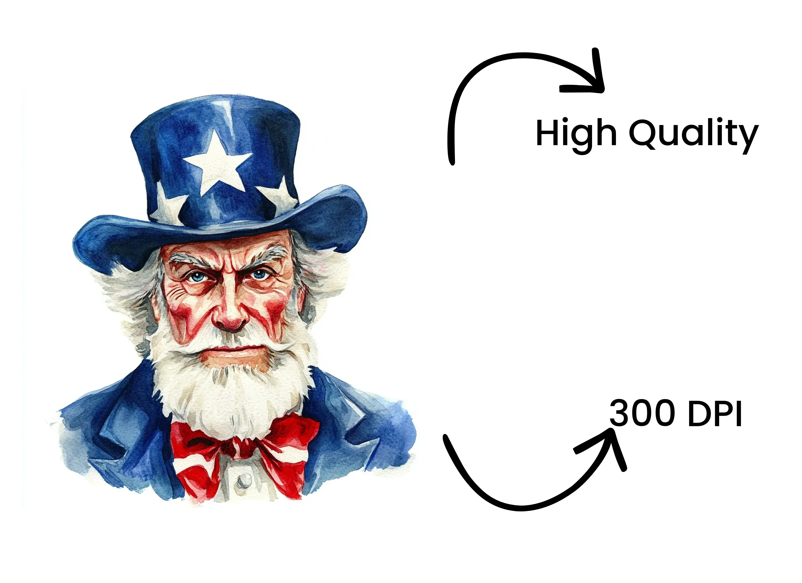 Uncle Sam Portrait Clipart Bundle - Image 4