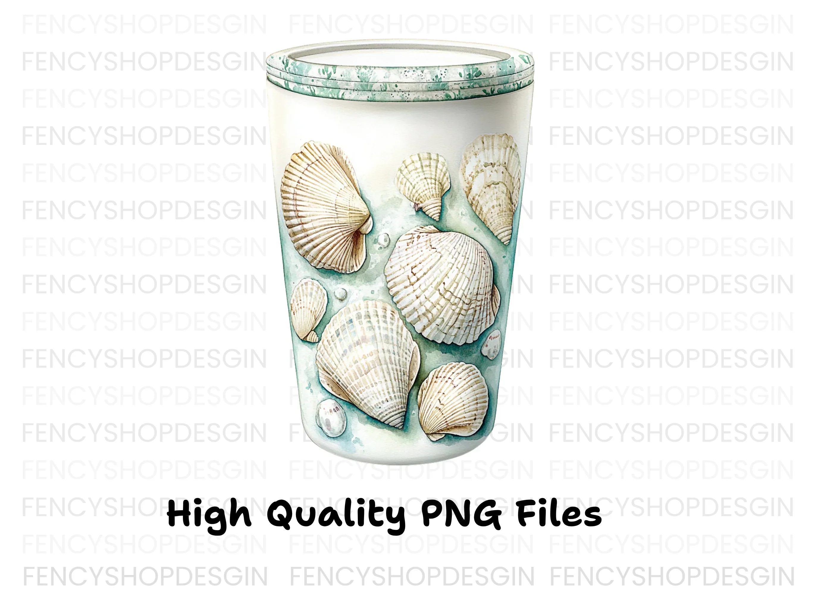 Underwater Seashells Tumbler Clipart Bundle - Image 2