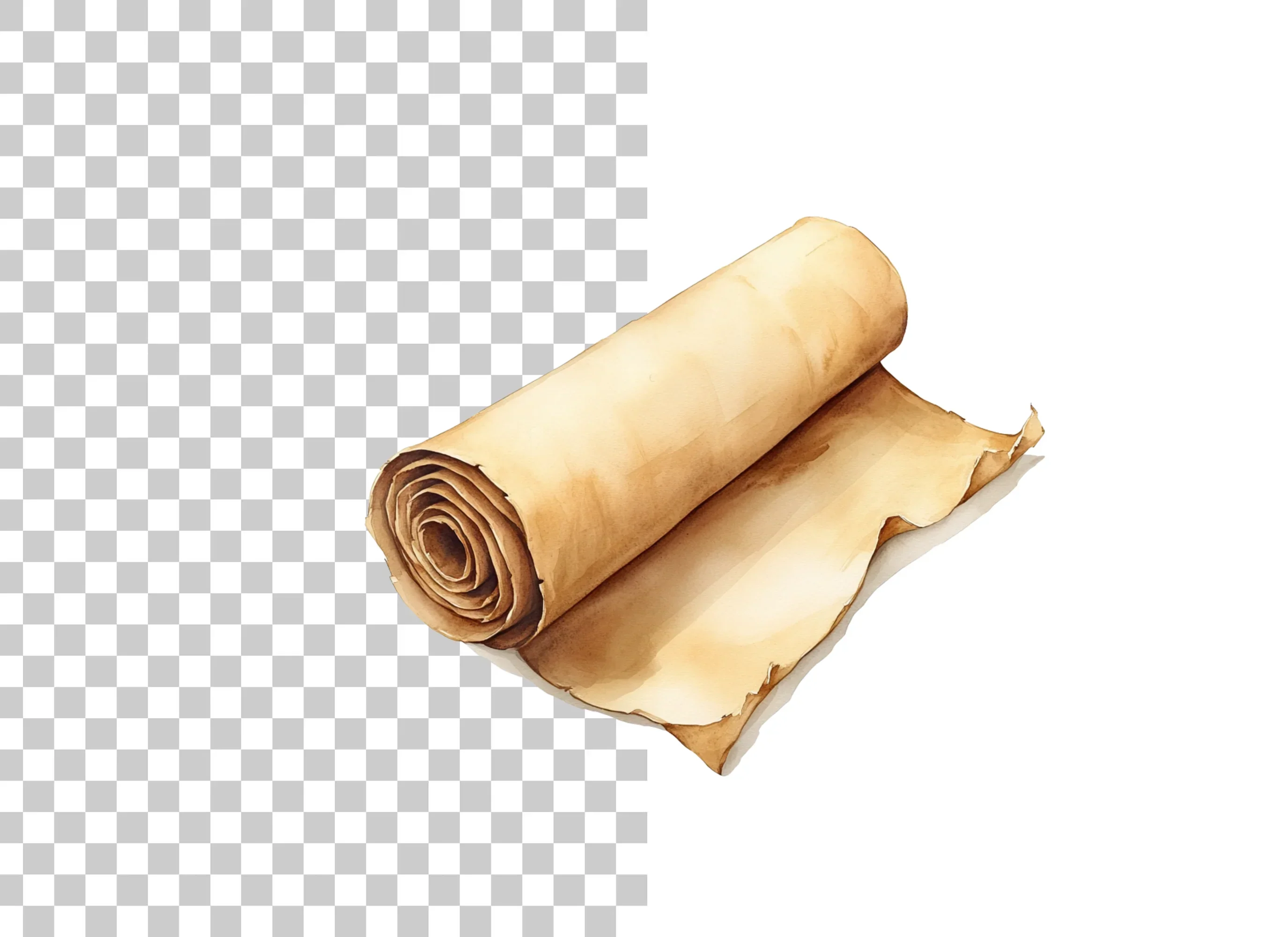 Unfurled Old Parchment Scroll Clipart Bundle - Image 2