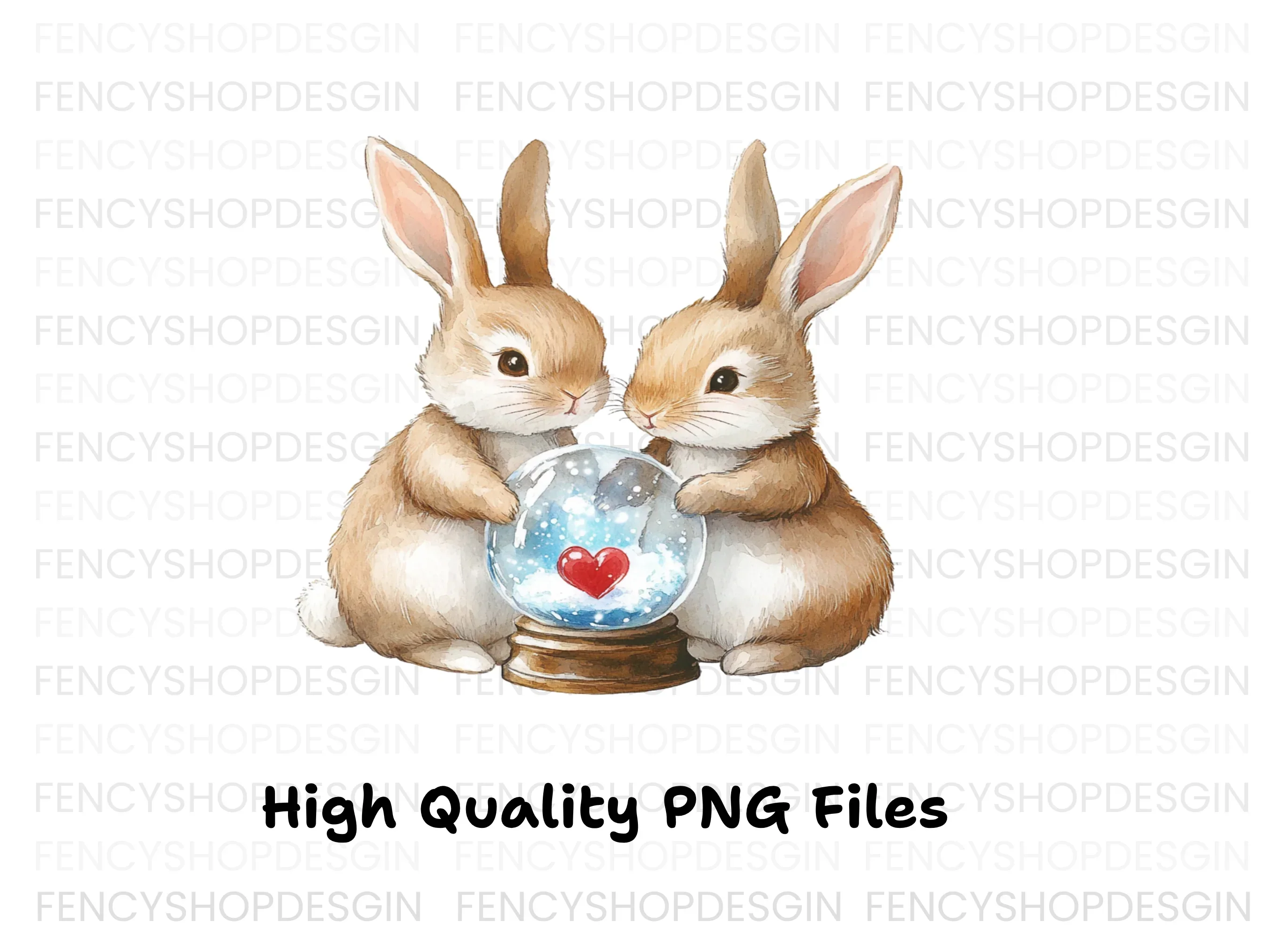 Valentine Bunny Snow Globe Clipart Bundle - Image 3