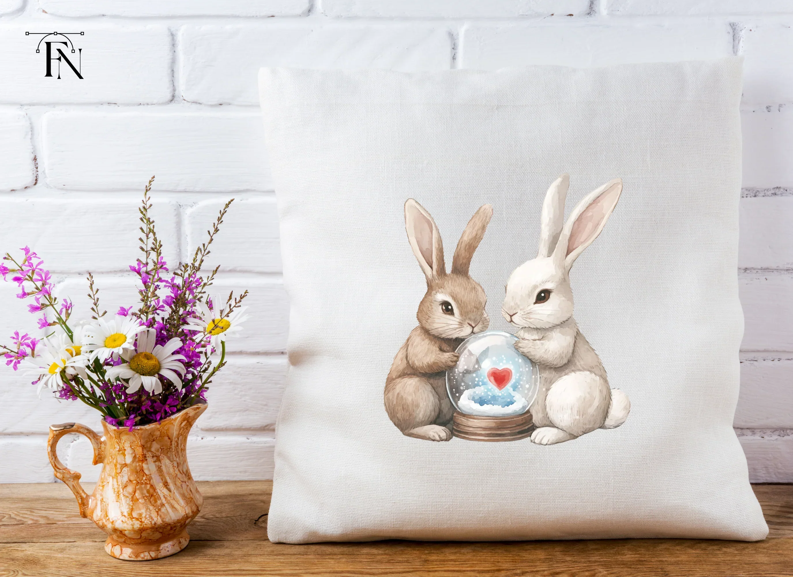Valentine Bunny Snow Globe Clipart Bundle - Image 5