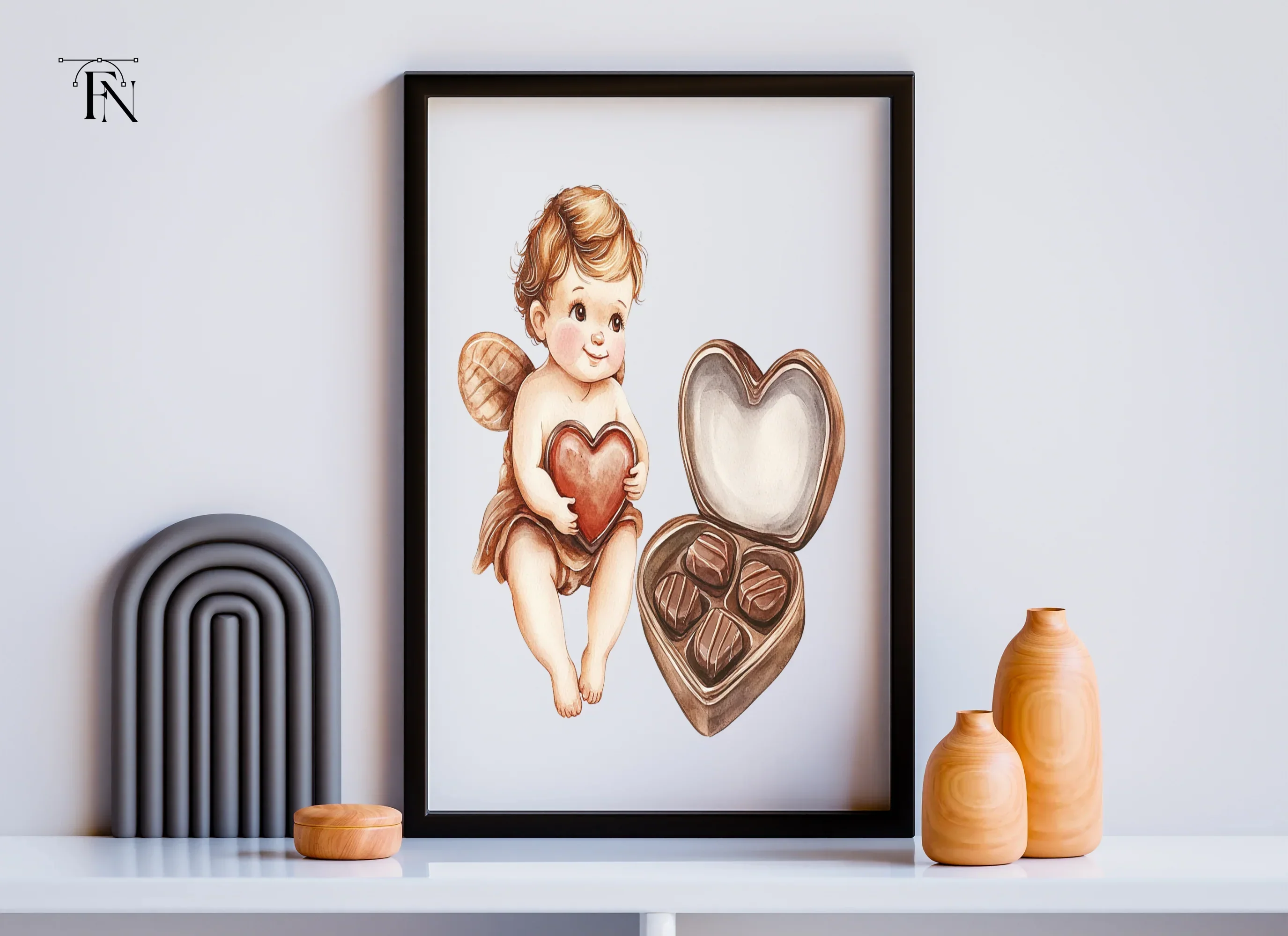 Valentine Cherubs Chocolate Box Clipart Bundle - Image 2