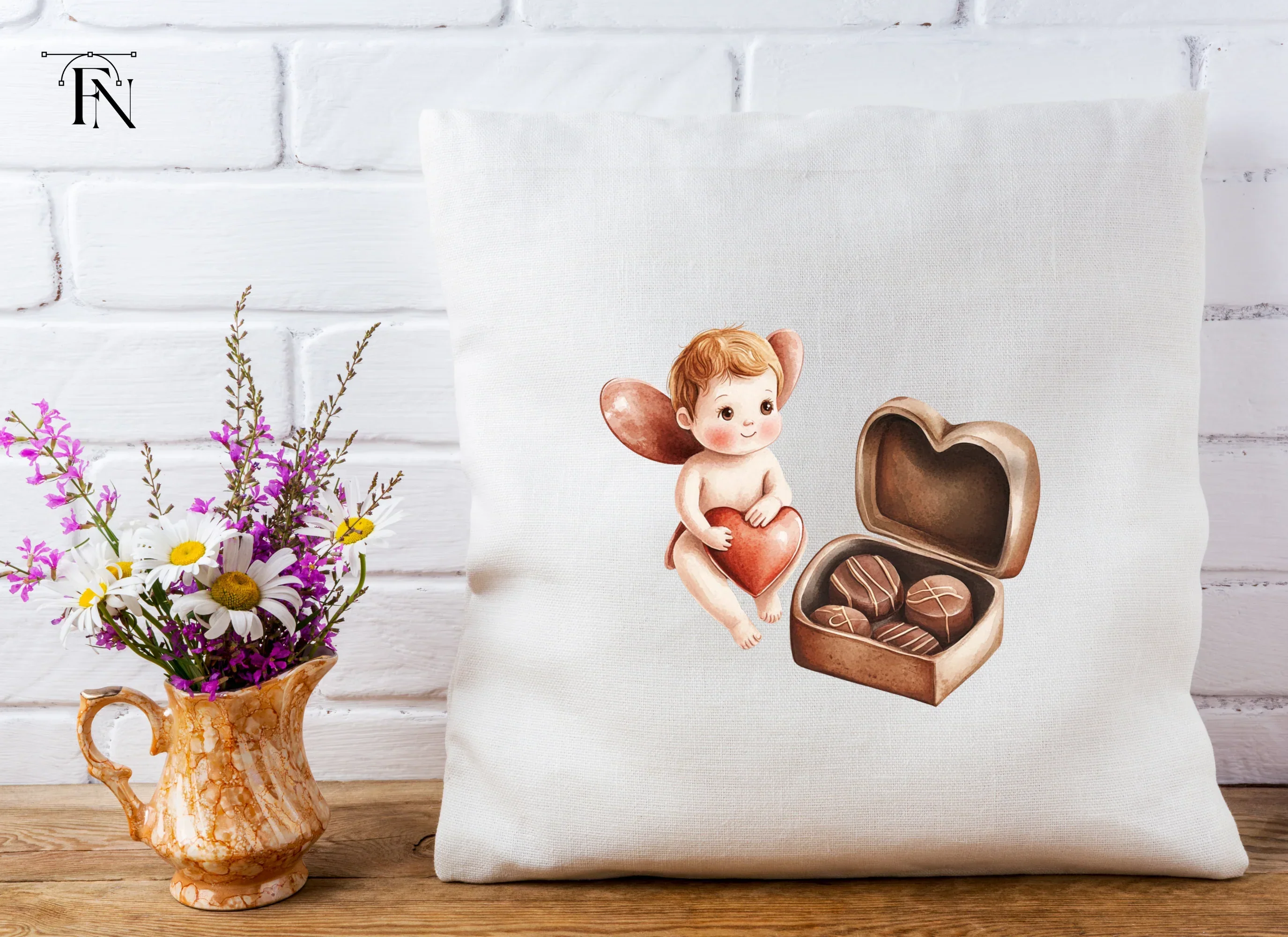 Valentine Cherubs Chocolate Box Clipart Bundle - Image 4