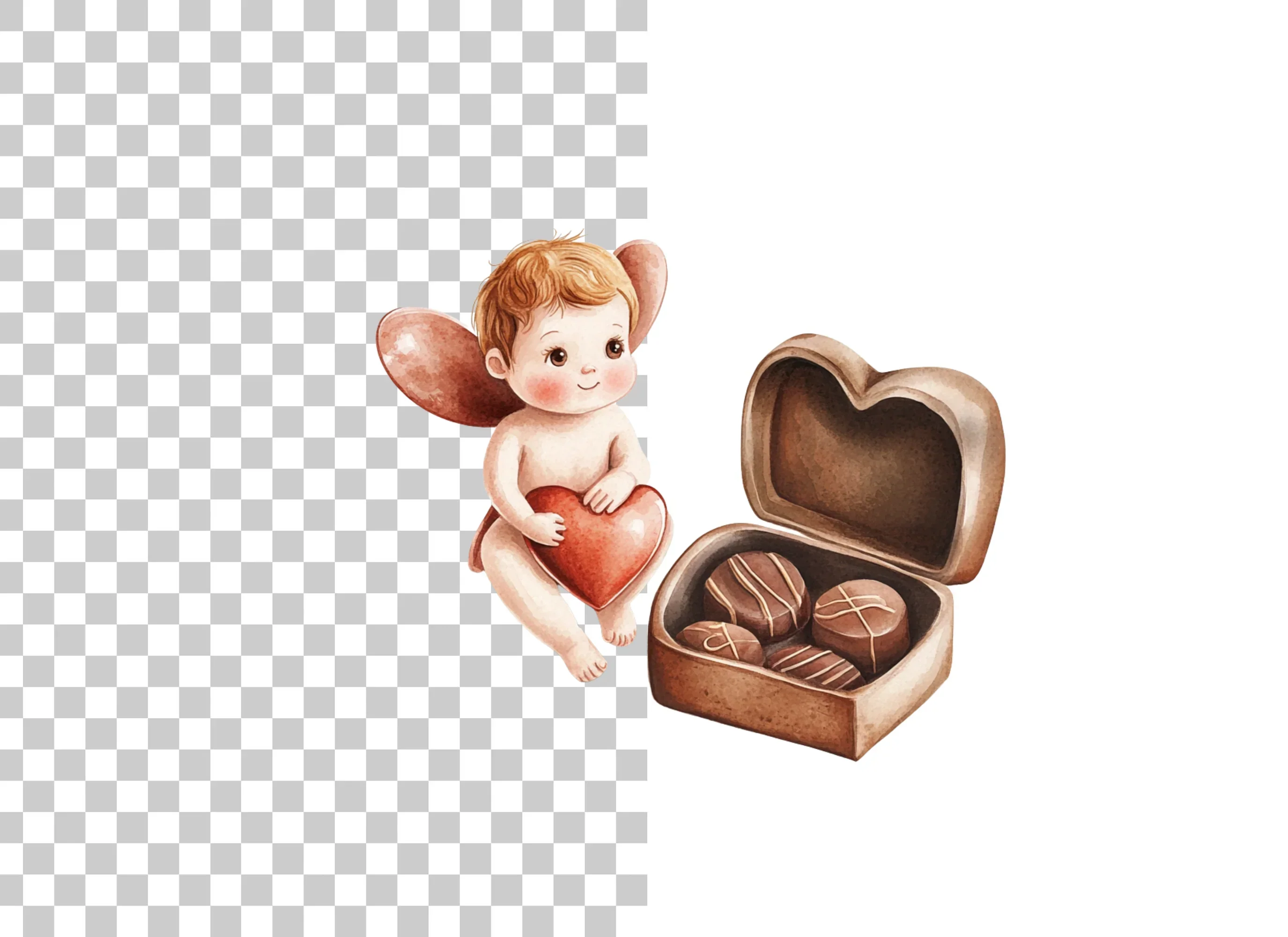Valentine Cherubs Chocolate Box Clipart Bundle - Image 6
