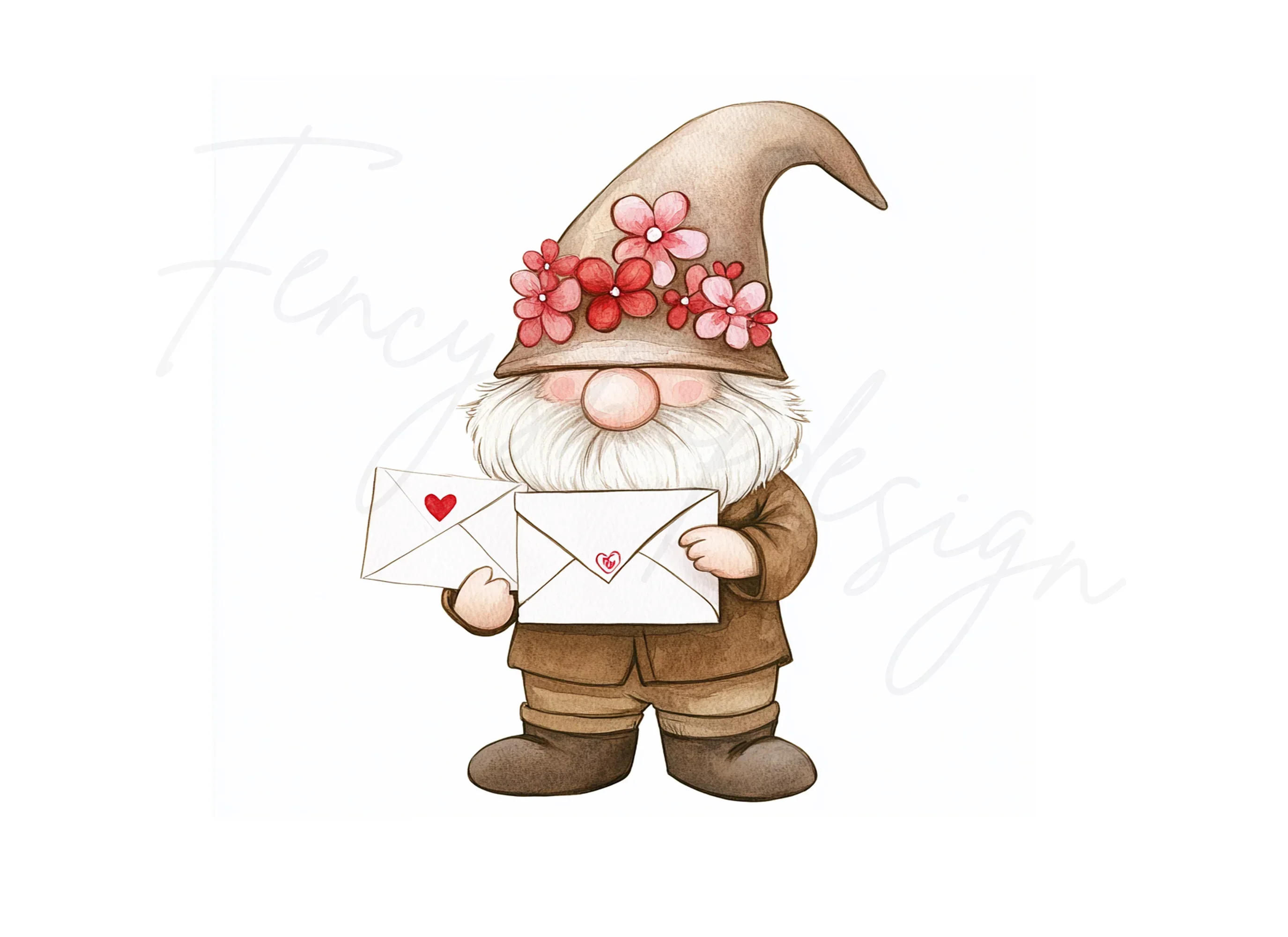 Valentine Gnomes Love Letters Clipart Bundle - Image 3