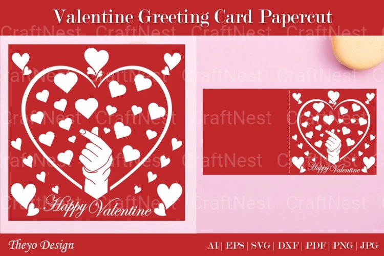 Valentine Greeting Card SVG Cut File