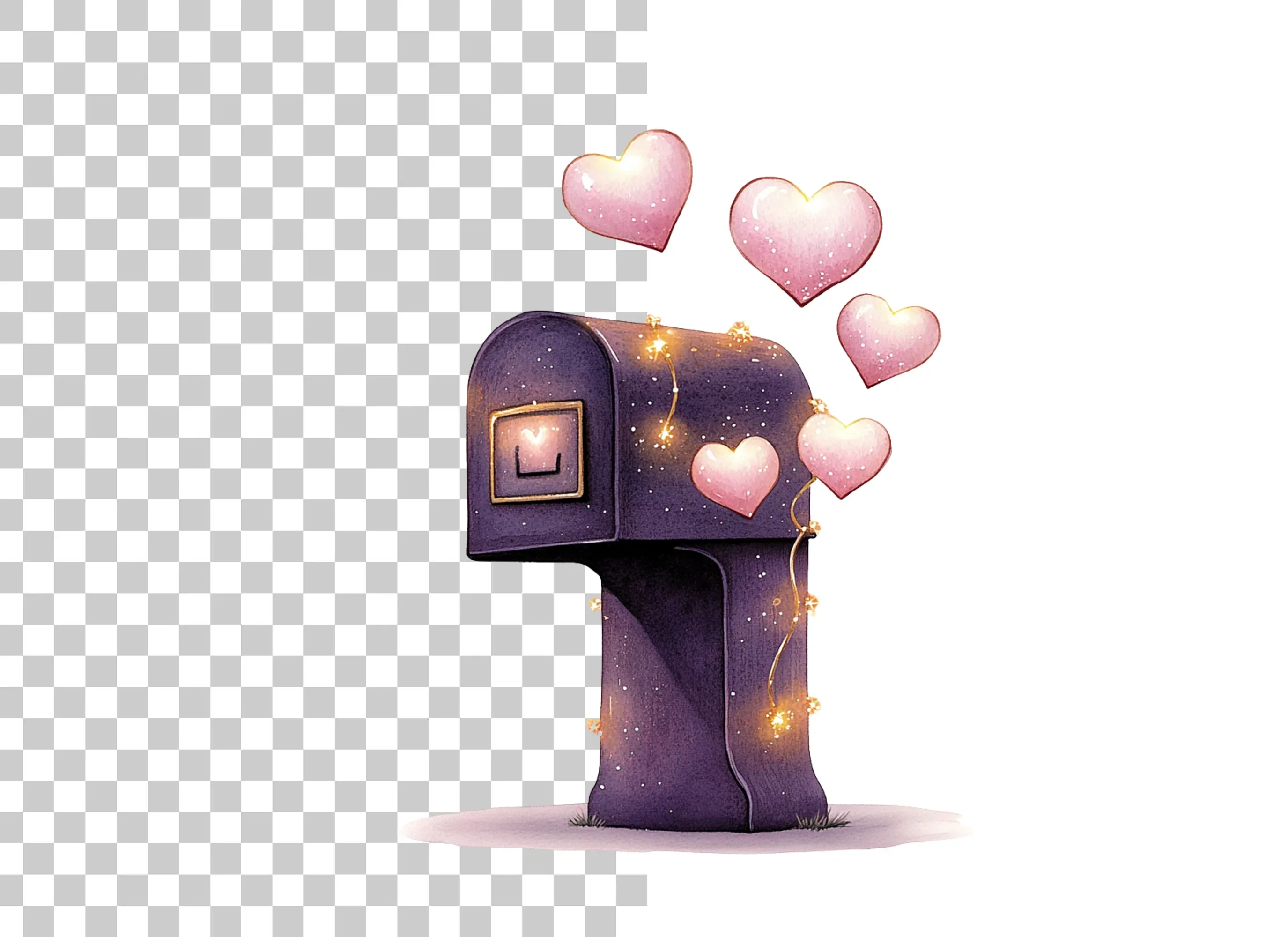 Valentine Mailbox Hearts Clipart Bundle - Image 2