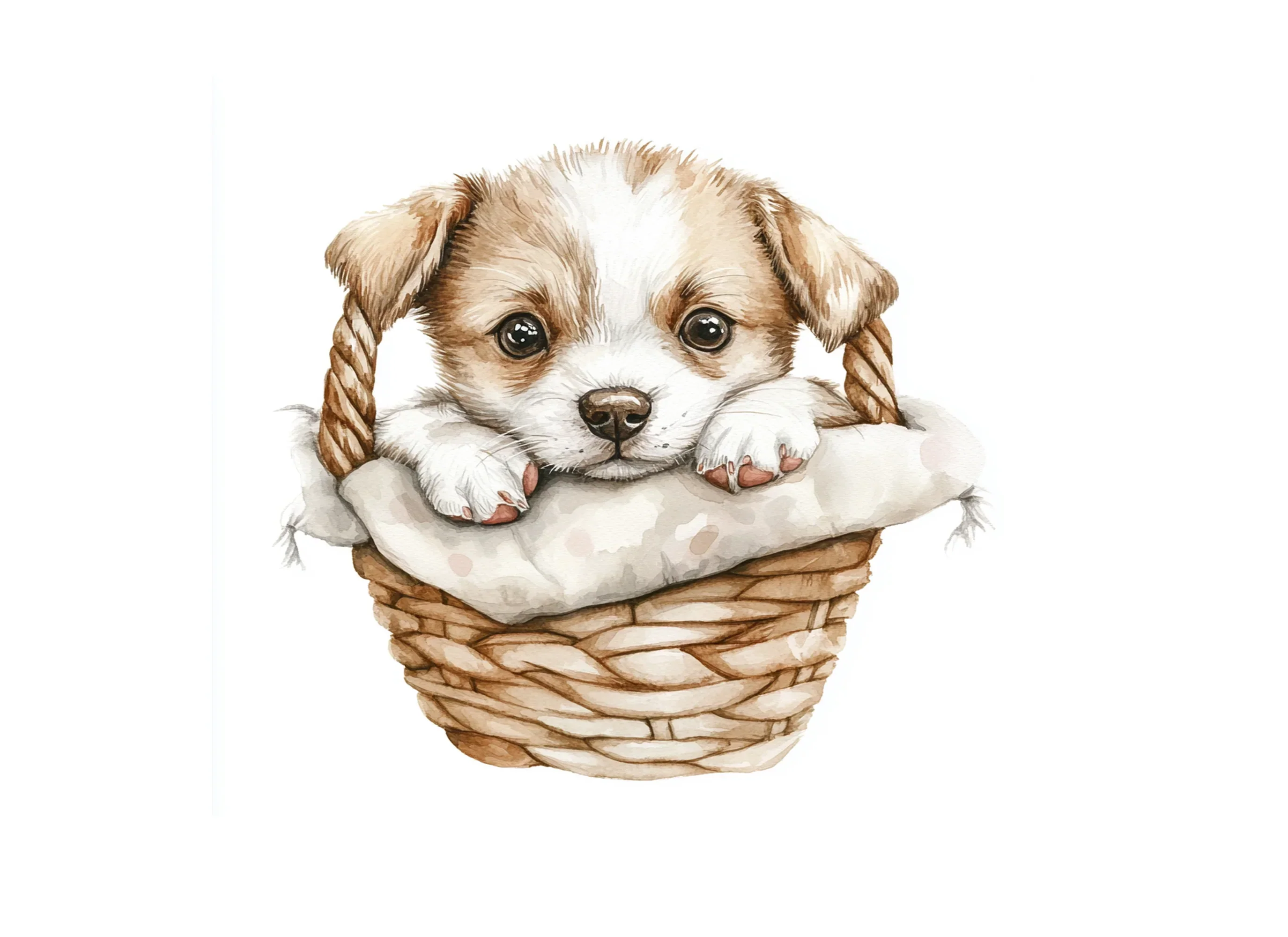 Valentine Puppies in Baskets Clipart Bundle - Image 2
