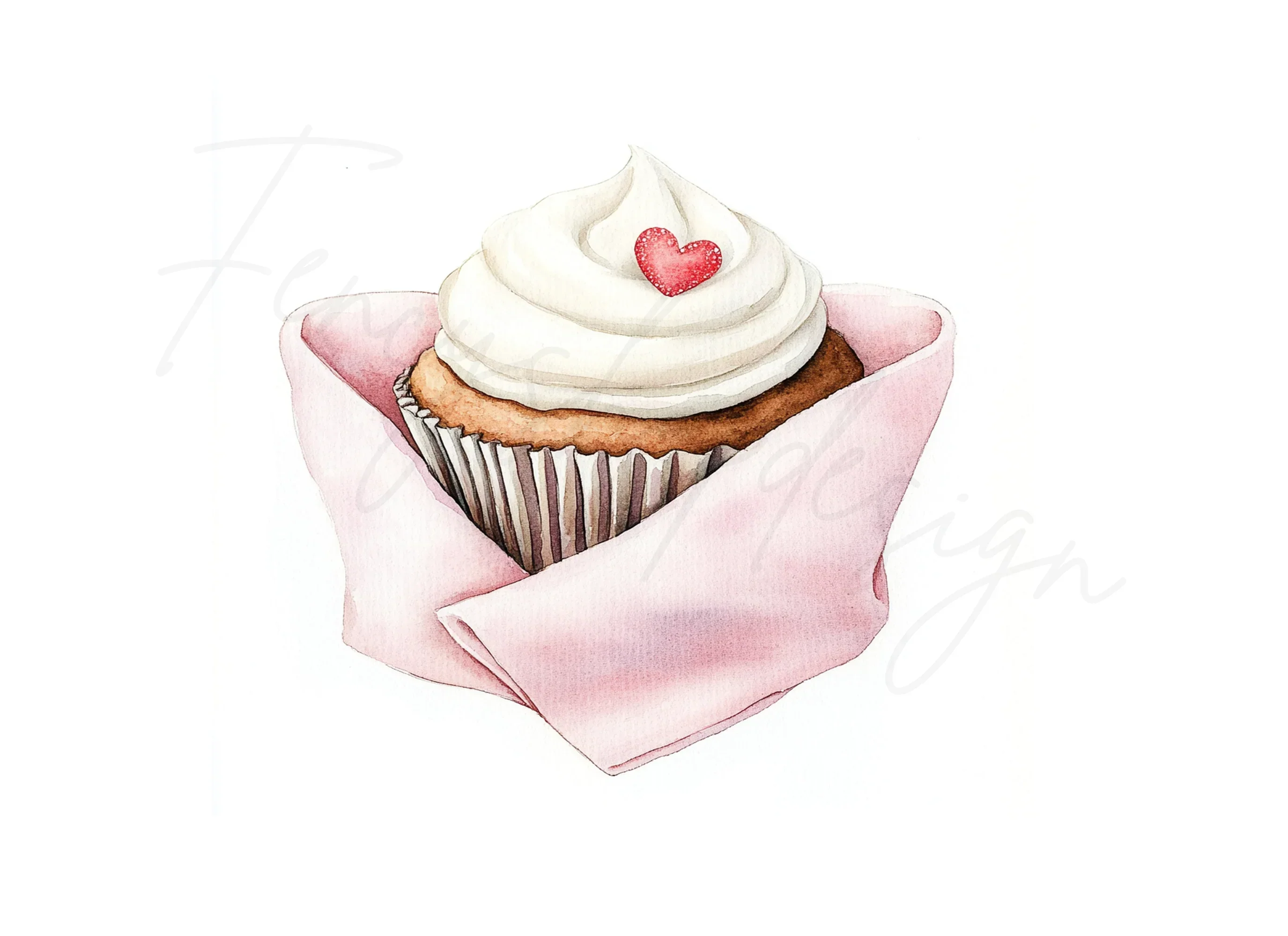 Valentine's Day Cupcake Clipart Bundle - Image 3