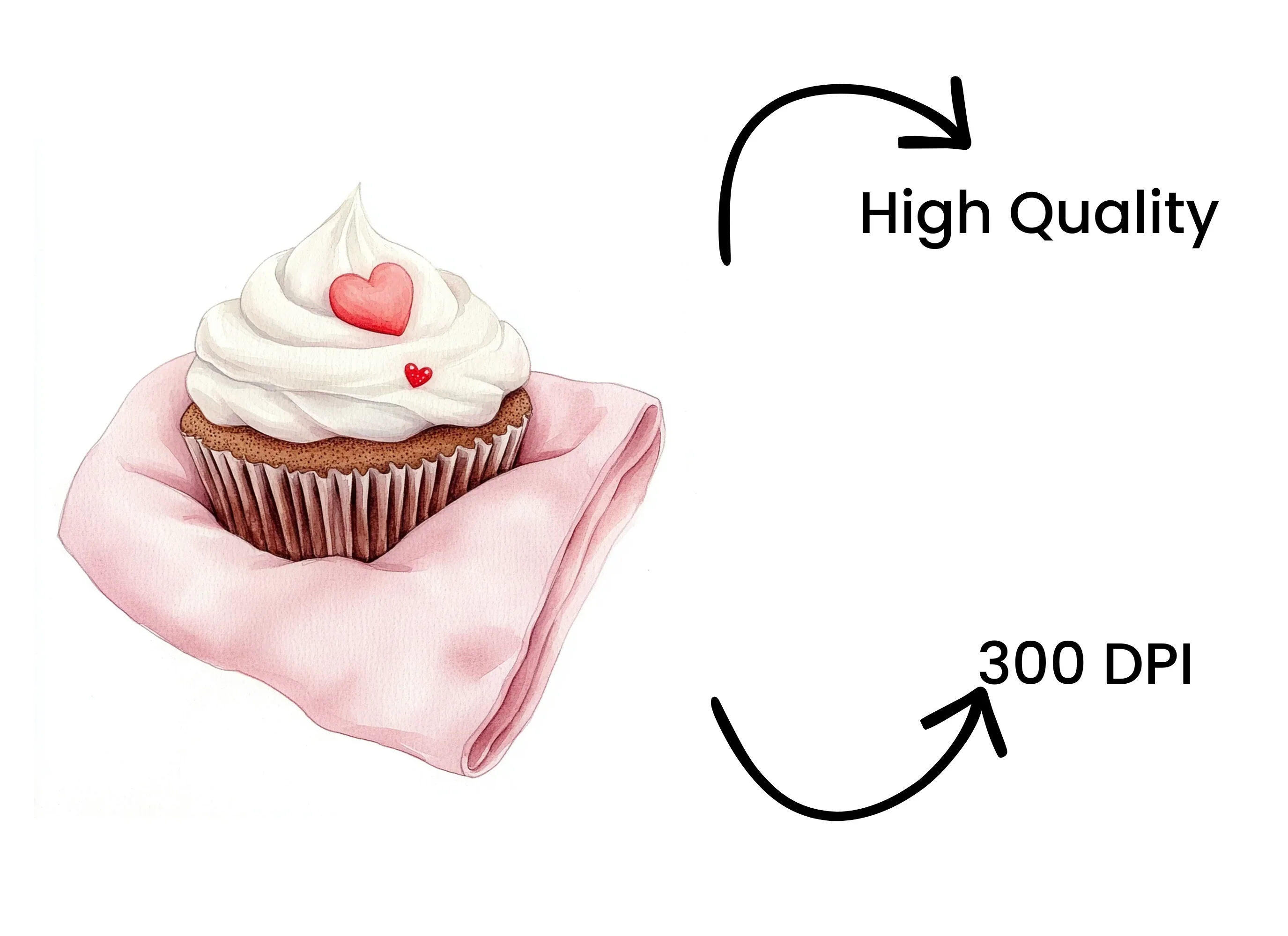 Valentine's Day Cupcake Clipart Bundle - Image 4