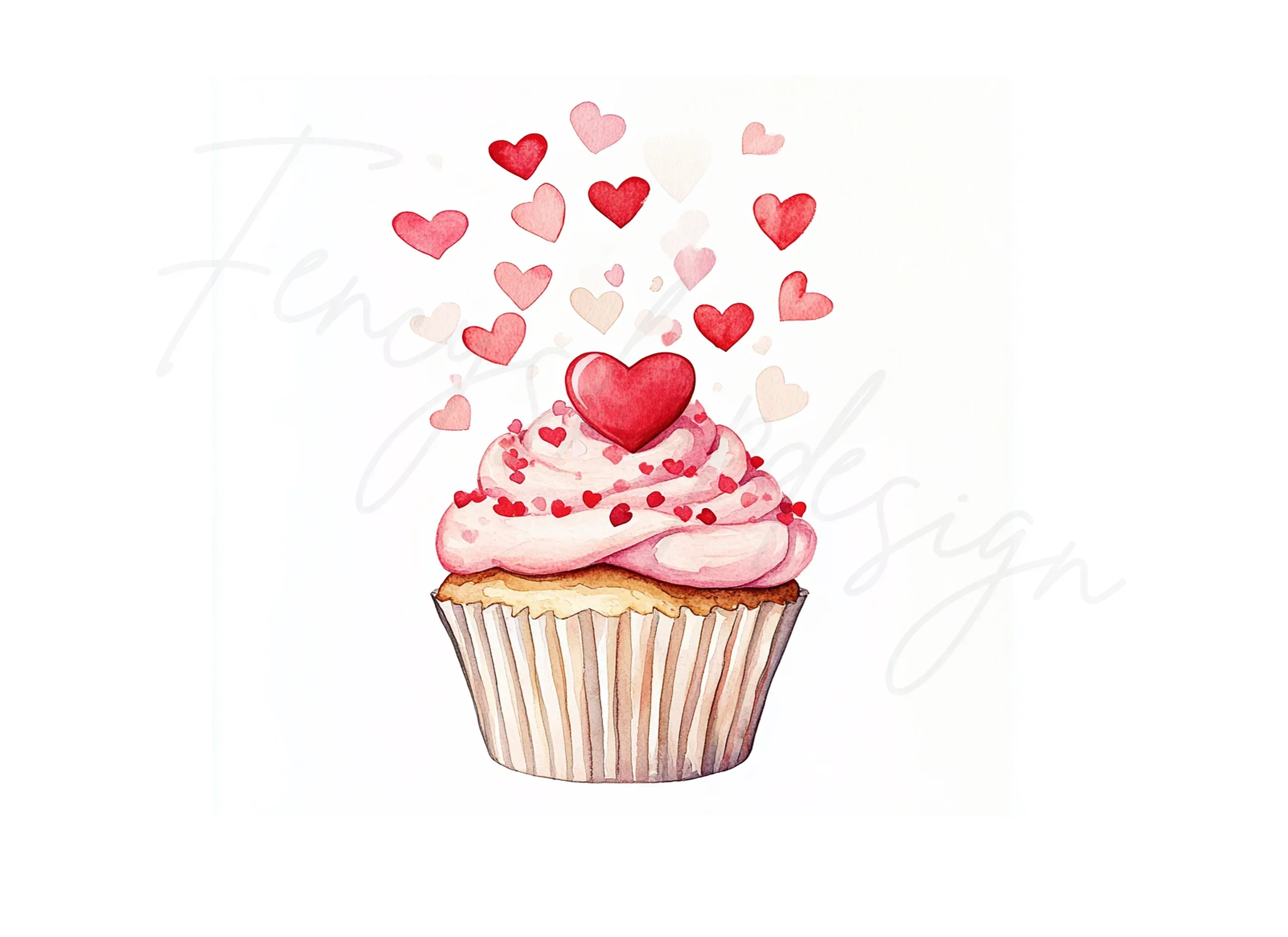 Valentine's Day Cupcake Clipart Bundle - Image 2