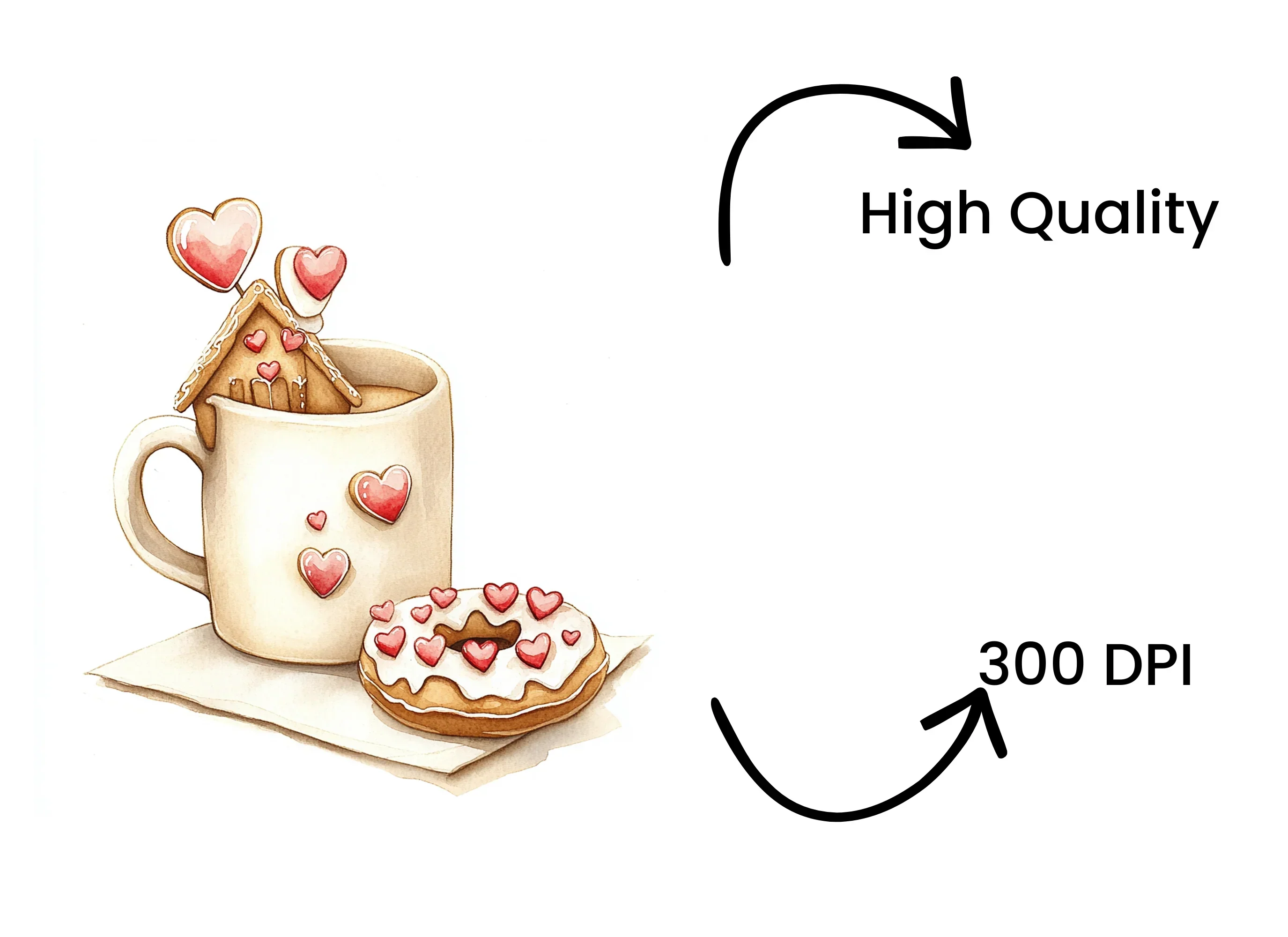 Valentine's Day Gingerbread House Clipart Bundle - Image 4