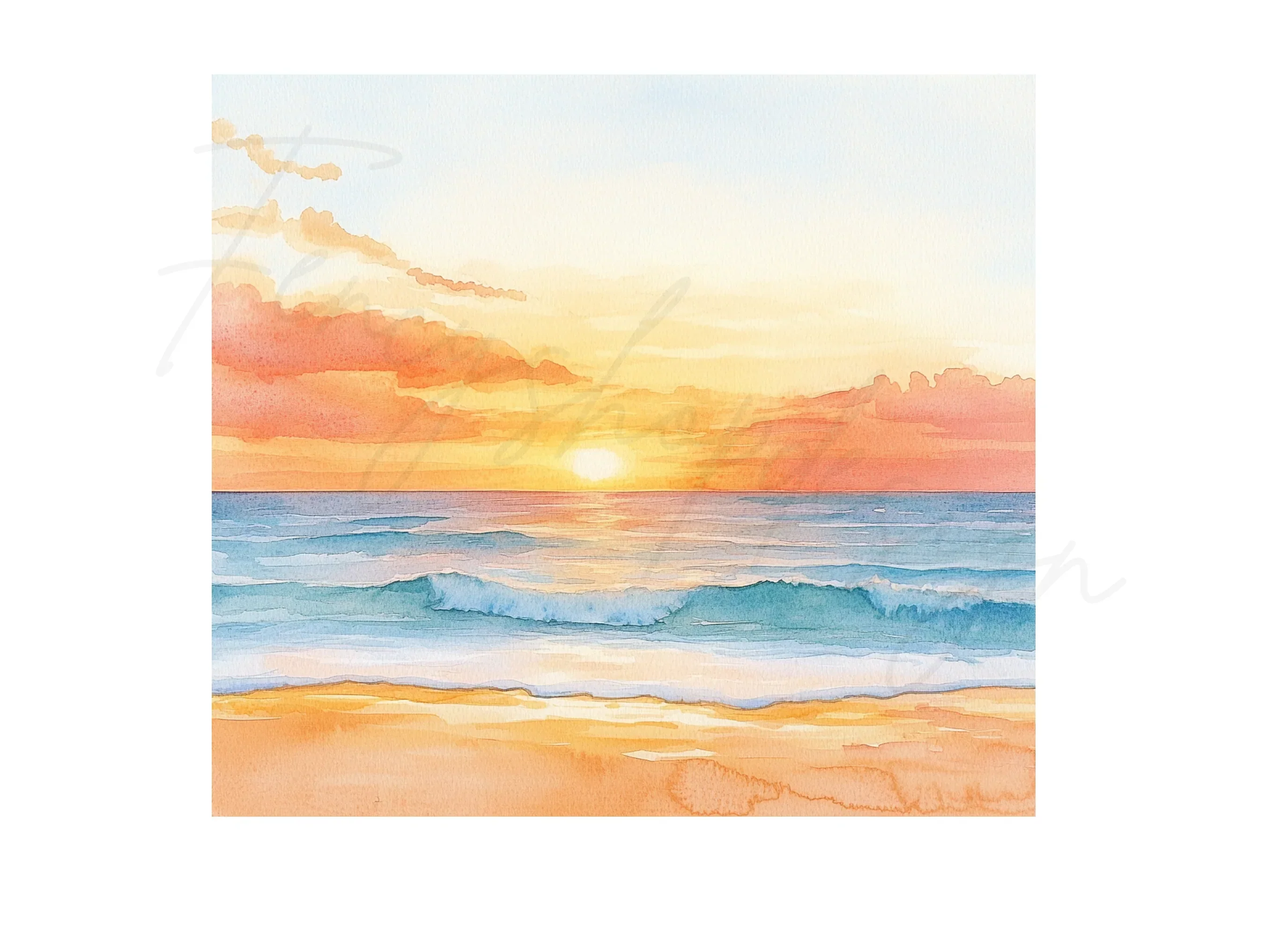 Vibrant Beach Sunset Clipart Bundle - Image 2