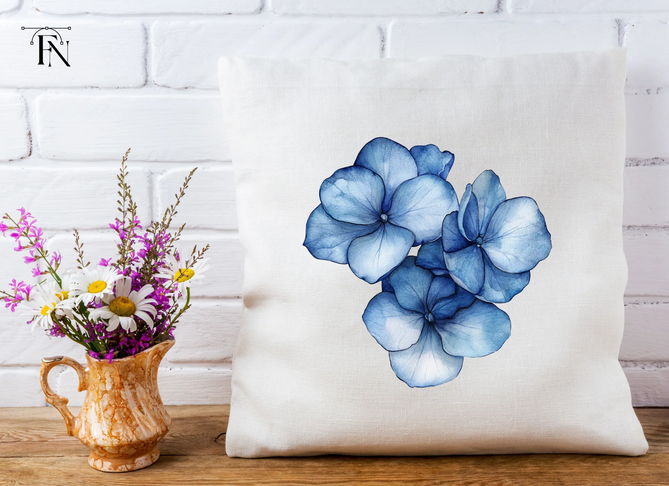 Vibrant Blue Hydrangea Clipart Bundle - Image 2