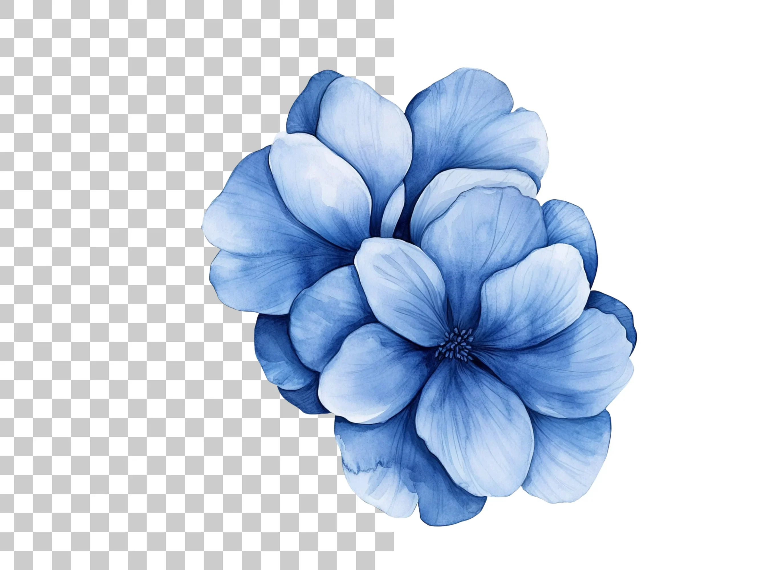 Vibrant Blue Hydrangea Clipart Bundle - Image 6
