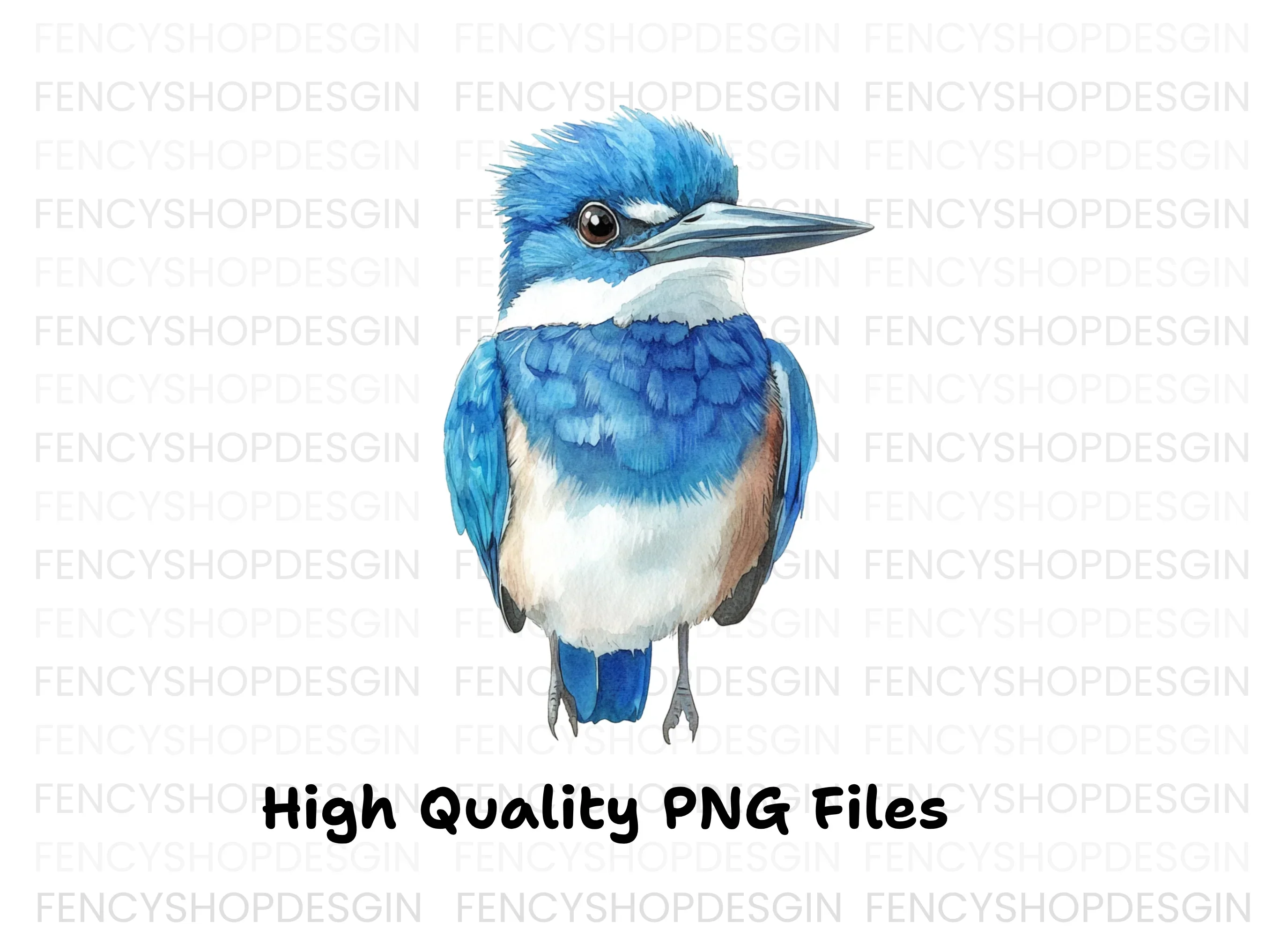 Vibrant Blue Kingfisher Bird Clipart Bundle - Image 3