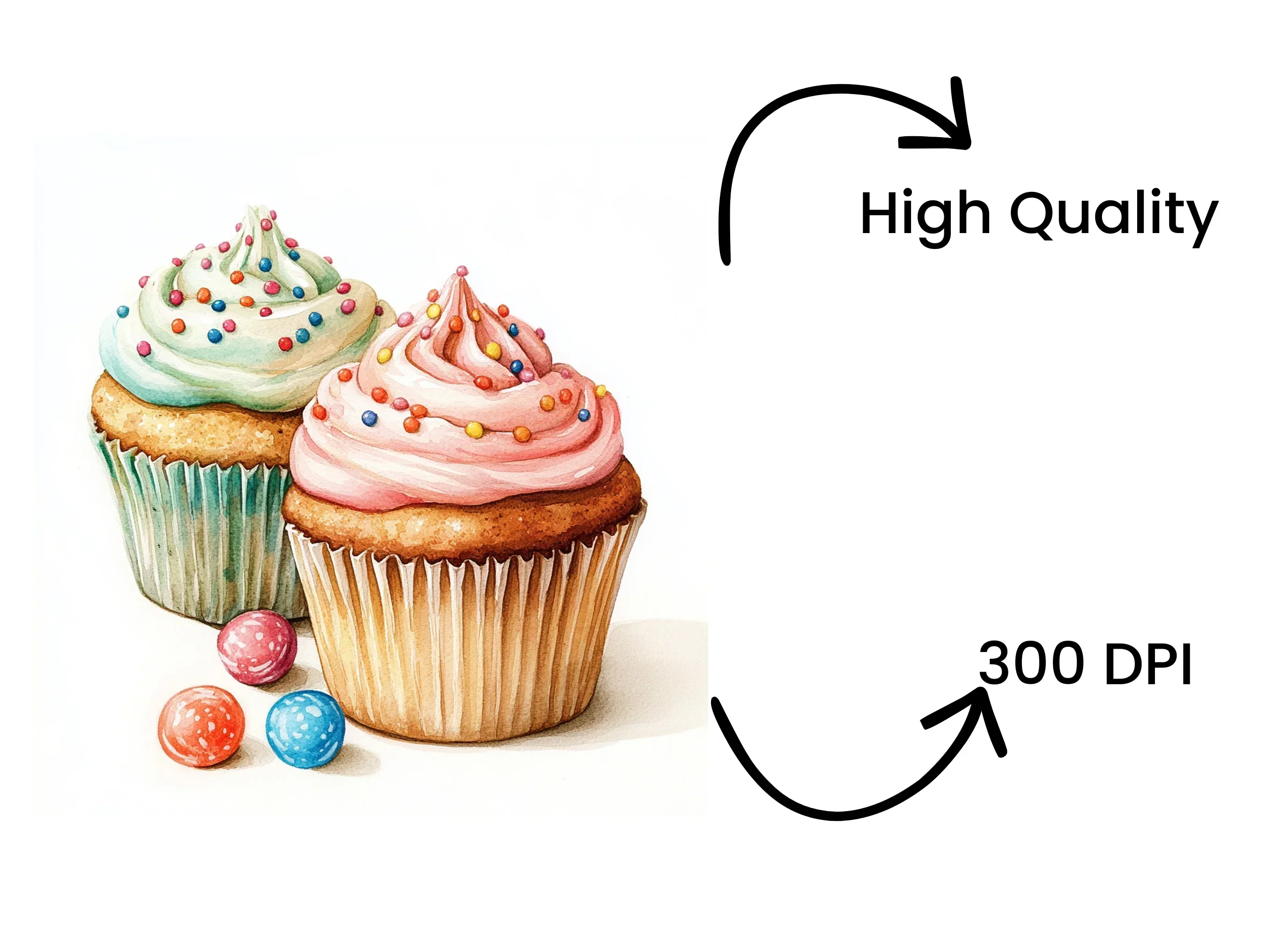 Vibrant Cupcake with Sprinkles Clipart Bundle - Image 4