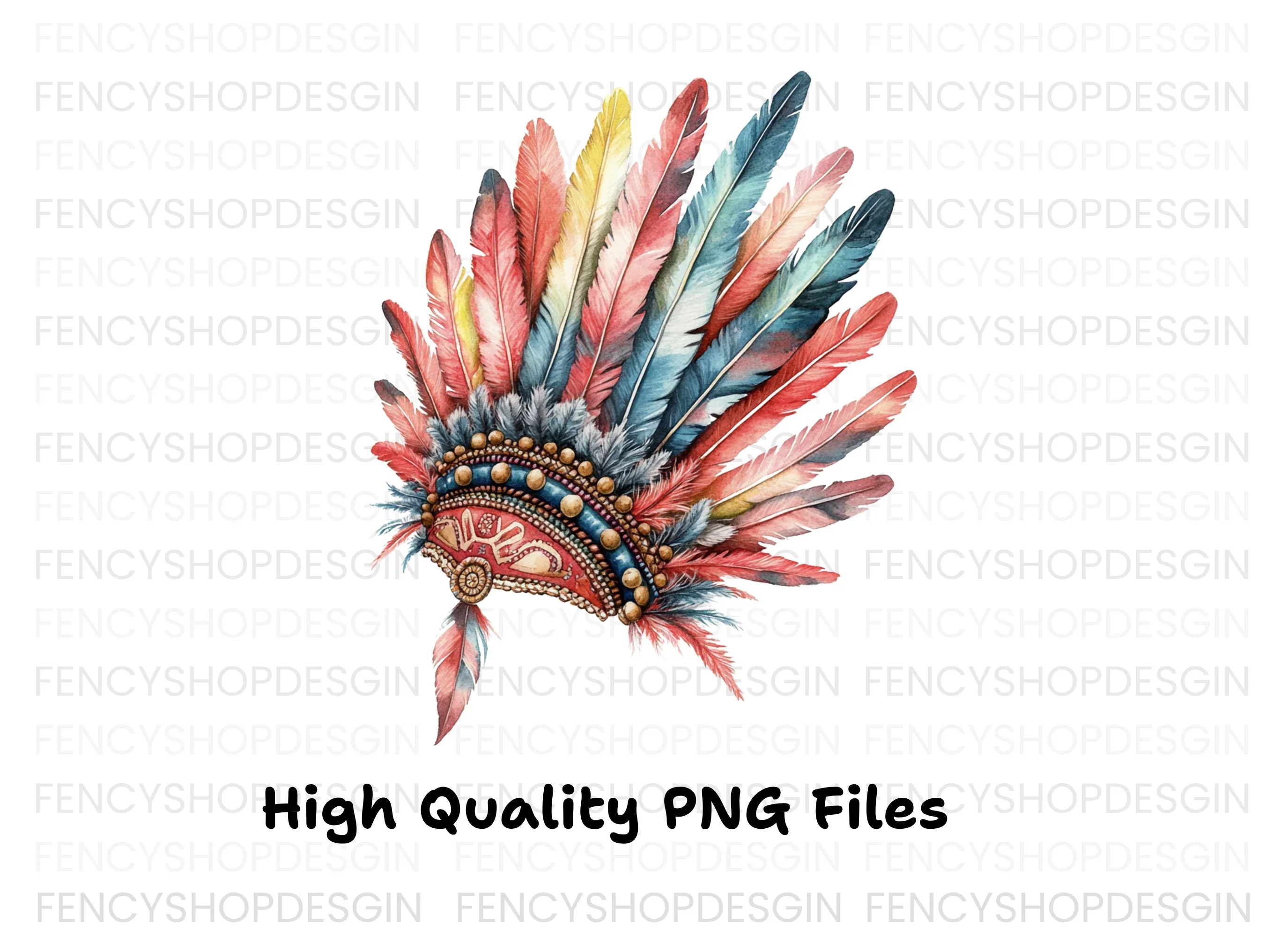 Vibrant Feather Headdress Clipart Bundle - Image 2