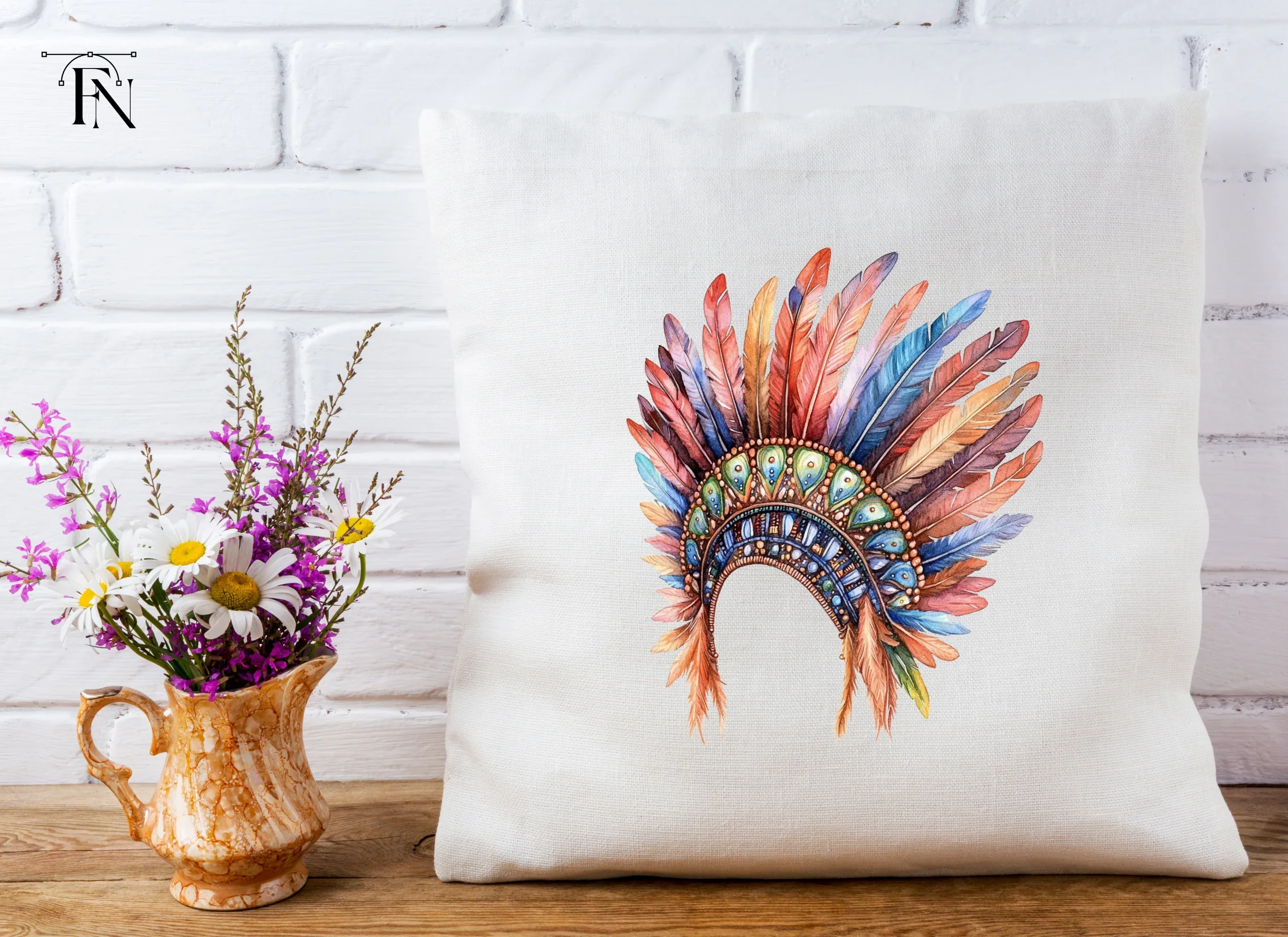 Vibrant Feather Headdress Clipart Bundle - Image 3