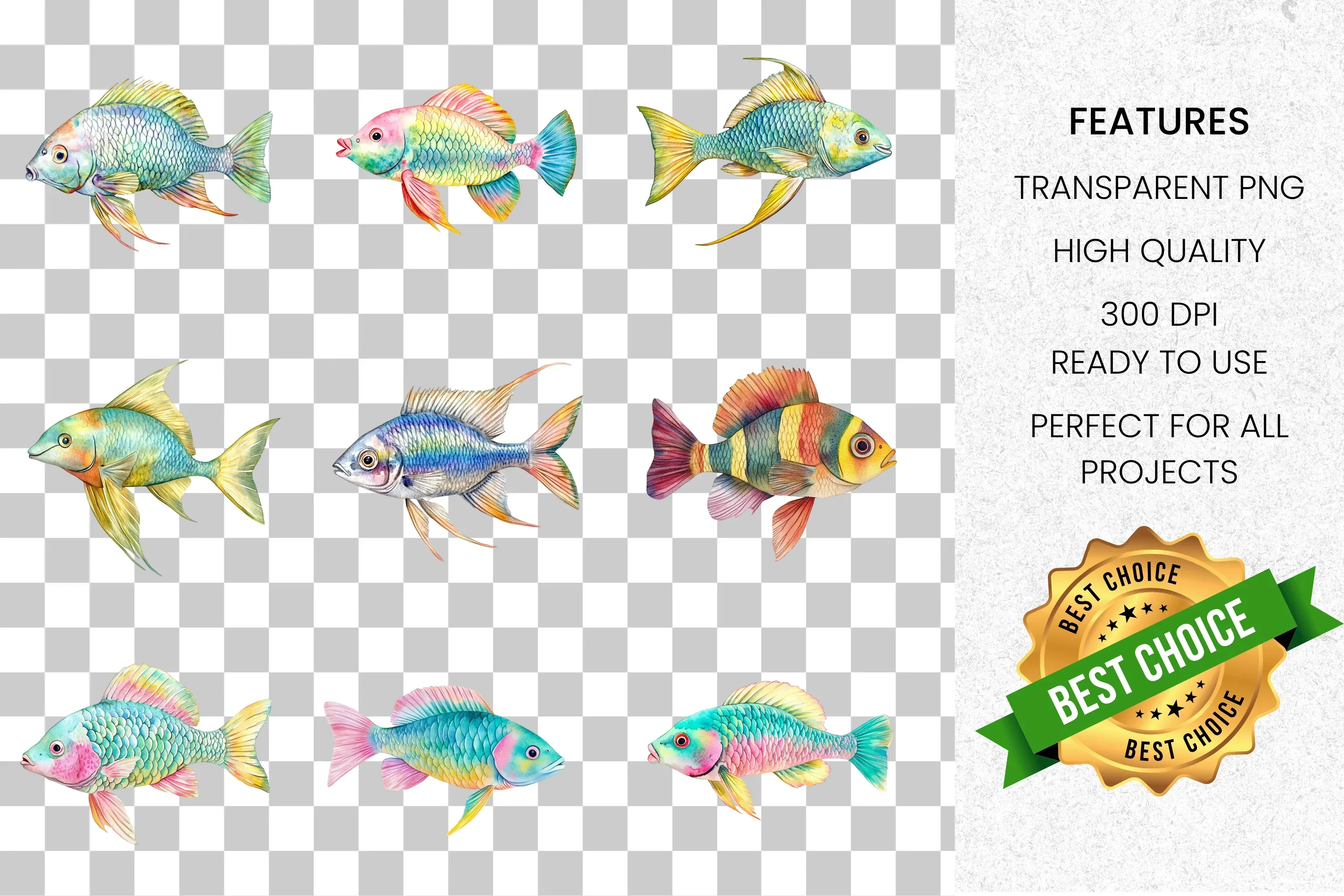 Vibrant Fish Clipart Bundle - Image 2
