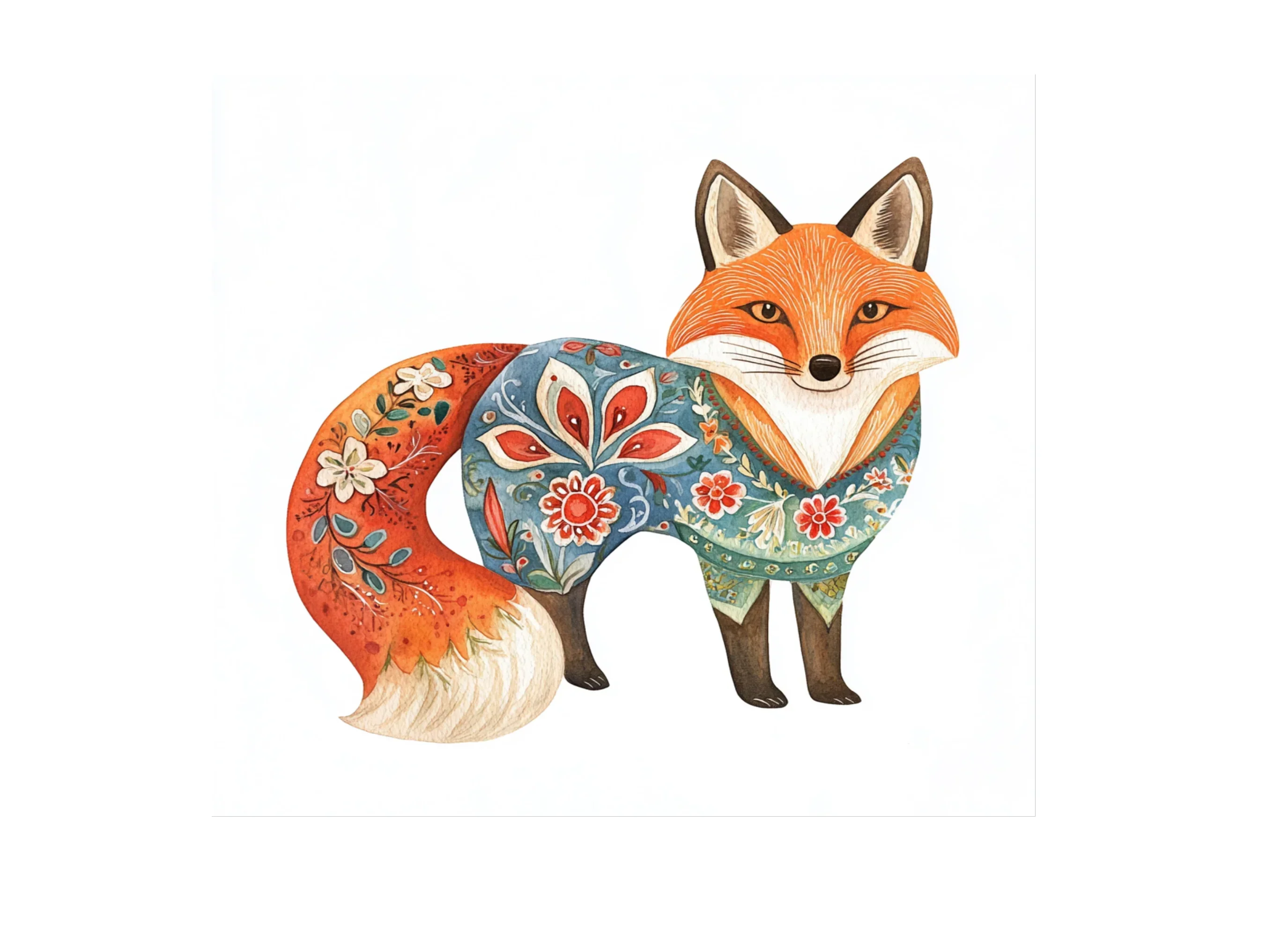 Vibrant Folk Fox Clipart Bundle - Image 3