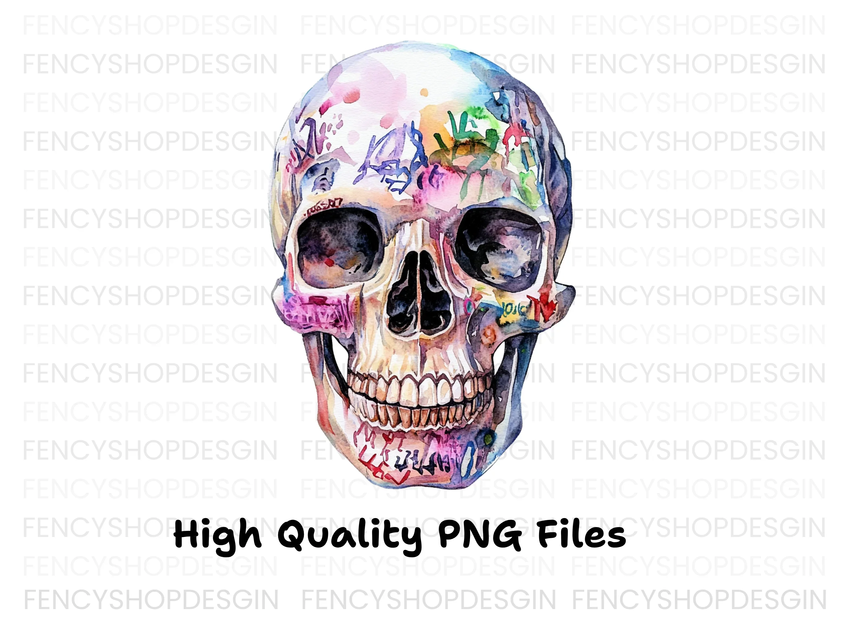 Vibrant Graffiti Skulls Clipart Bundle - Image 2