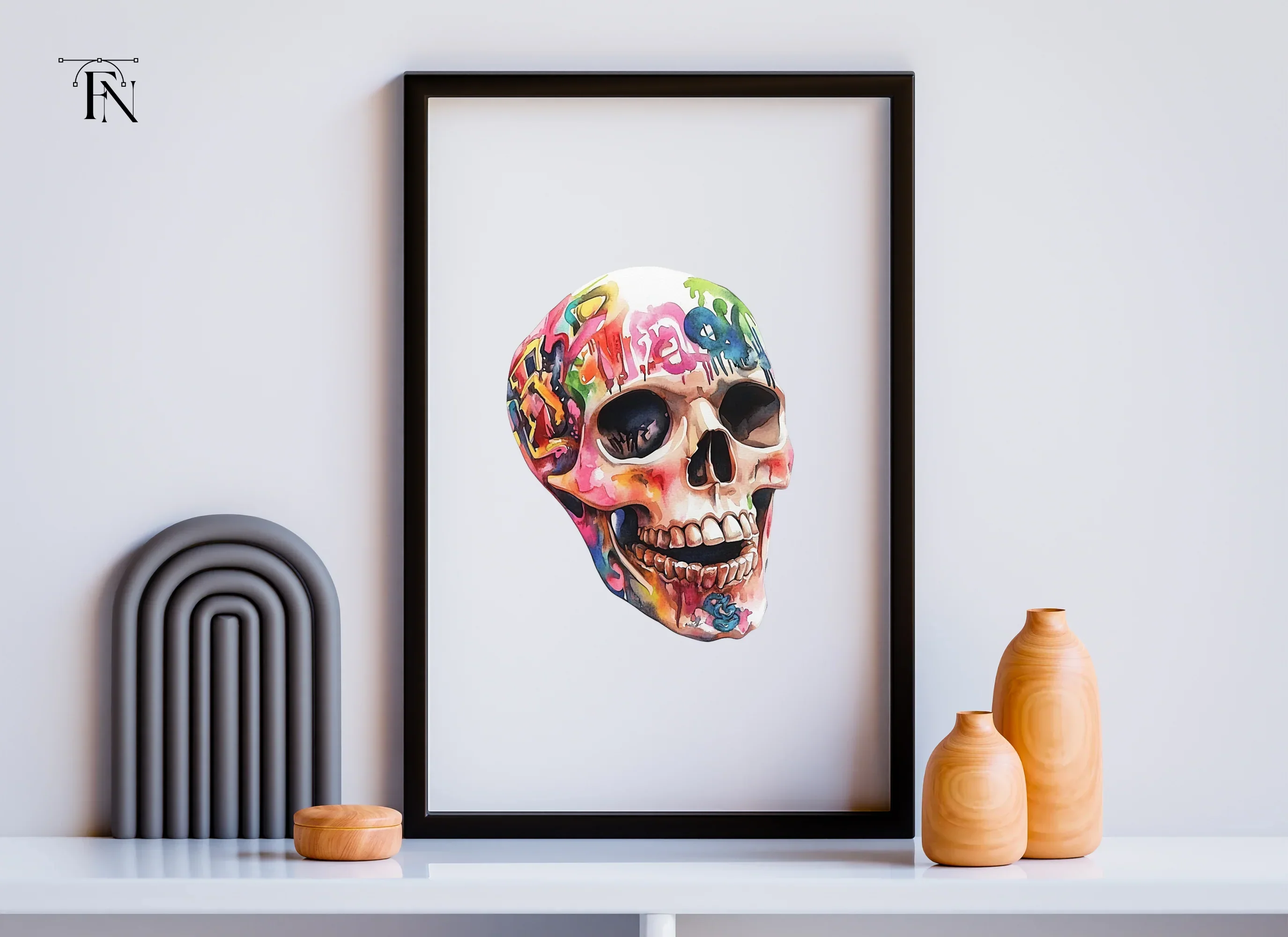 Vibrant Graffiti Skulls Clipart Bundle - Image 3