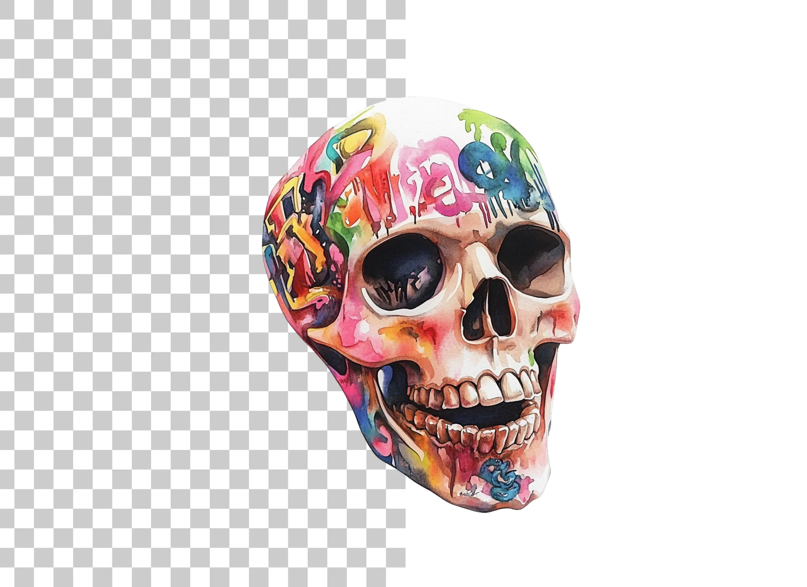 Vibrant Graffiti Skulls Clipart Bundle - Image 6