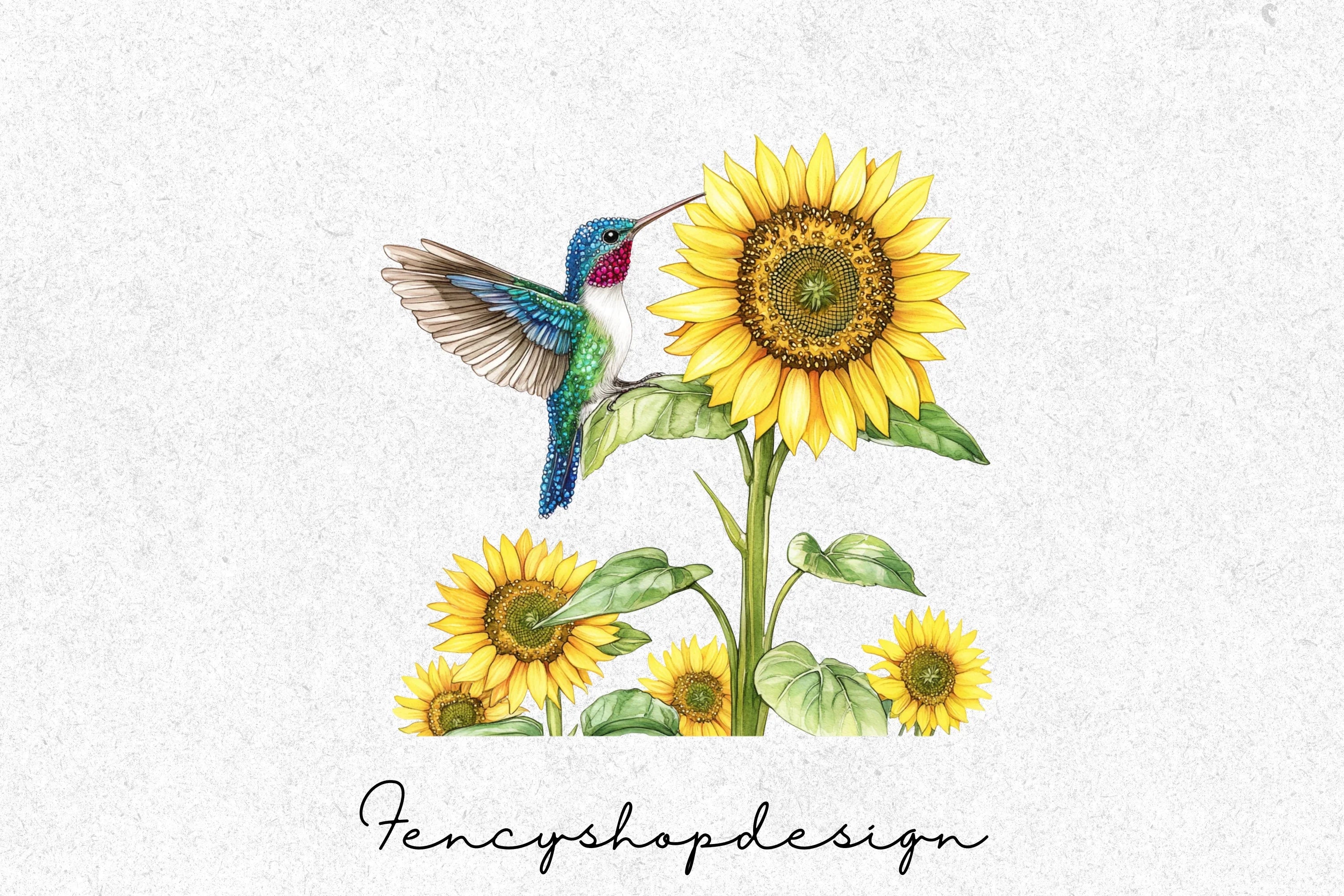 Vibrant Hummingbird Blossom Clipart Bundle - Image 3