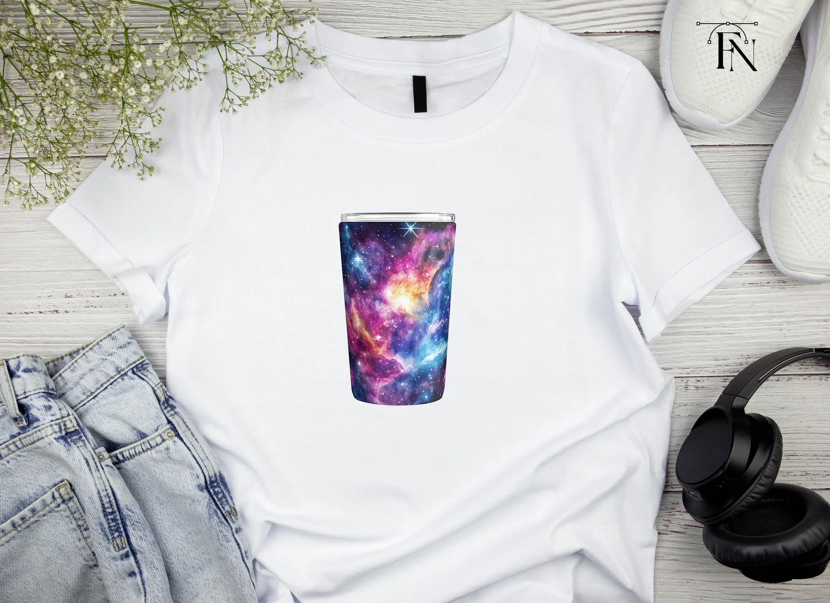 Vibrant Nebula Space Tumbler Clipart Bundle - Image 4