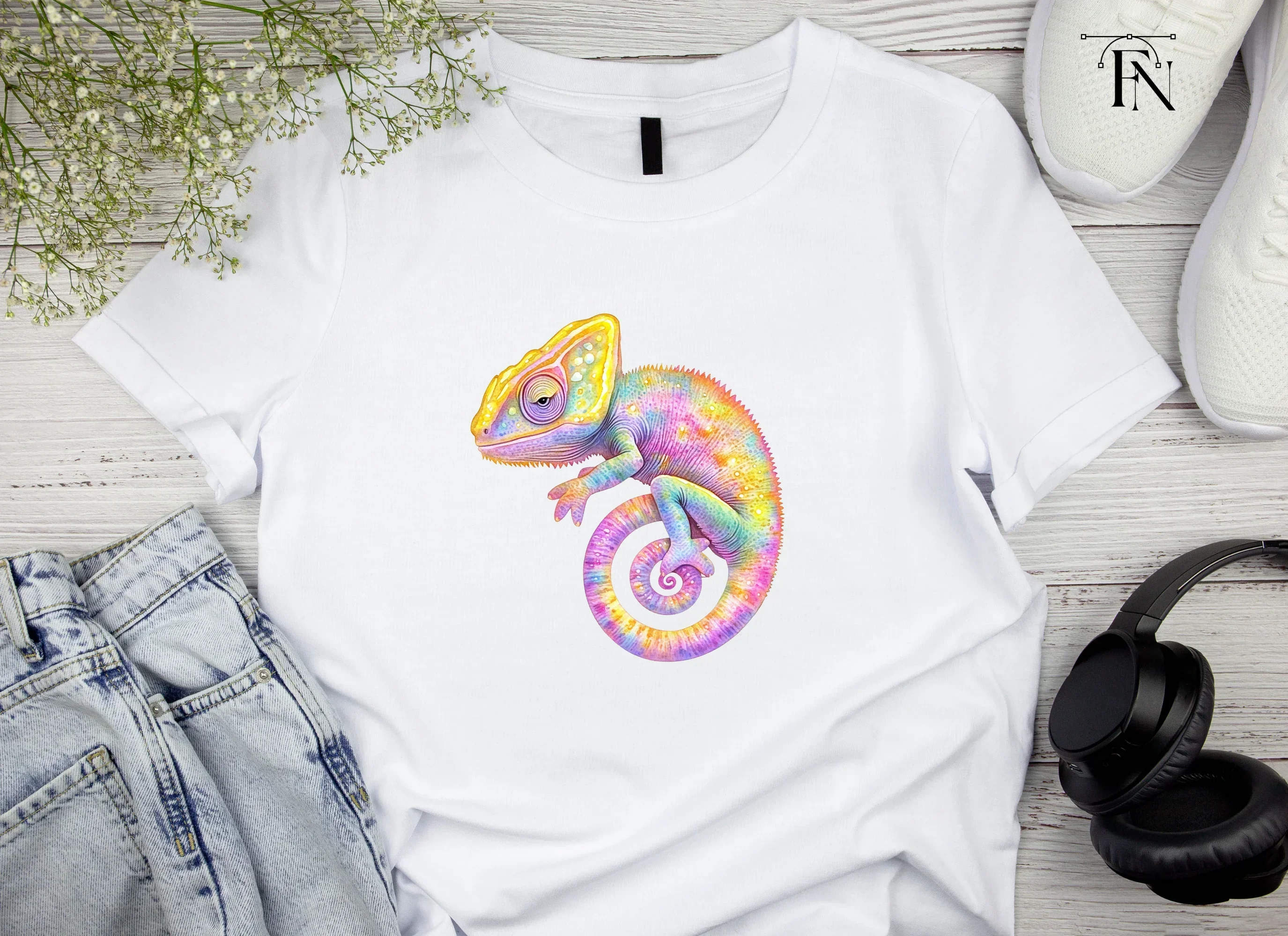Vibrant Rainbow Chameleon Clipart Bundle - Image 6