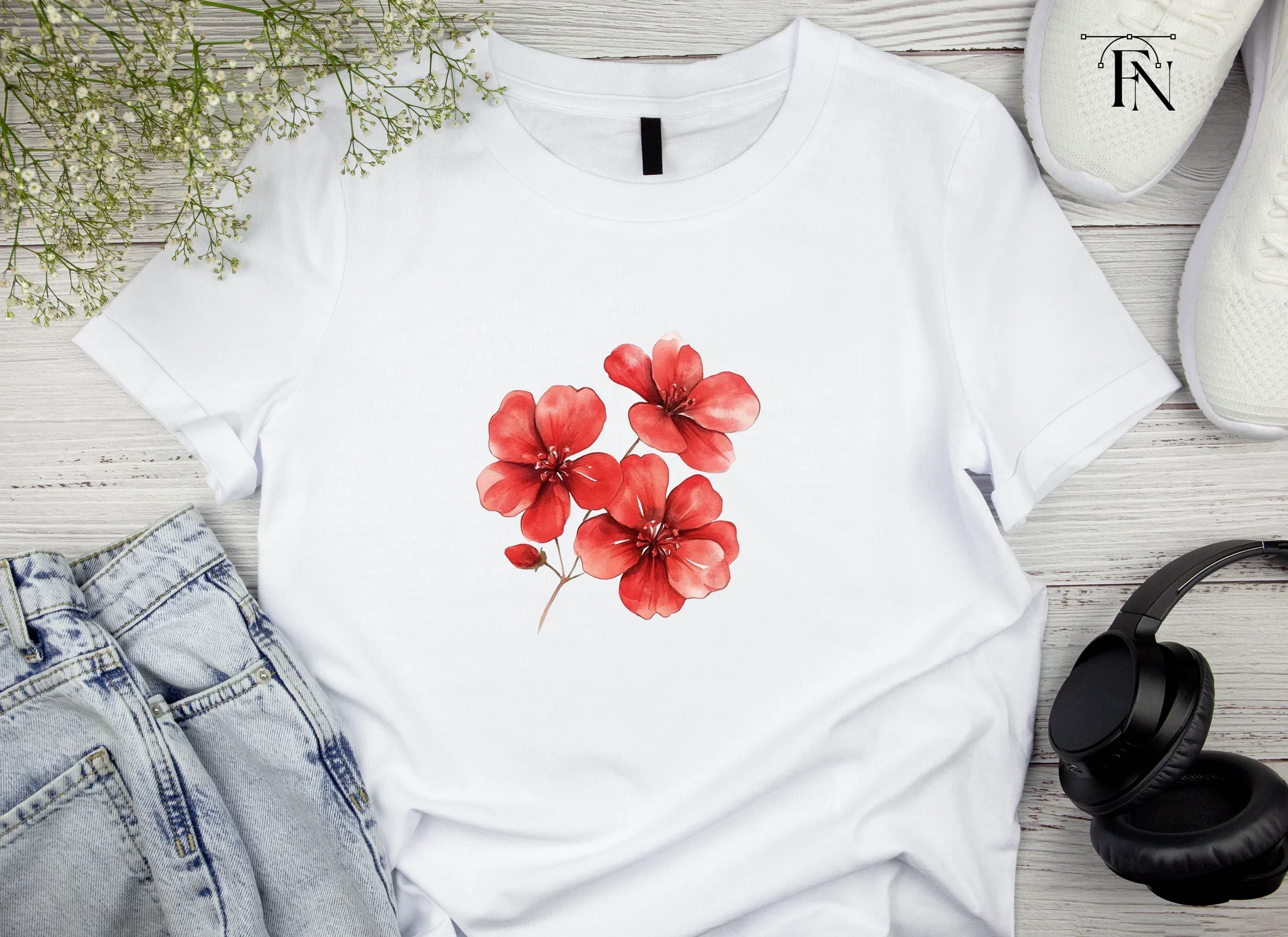 Vibrant Red Blossom Clipart Bundle - Image 4