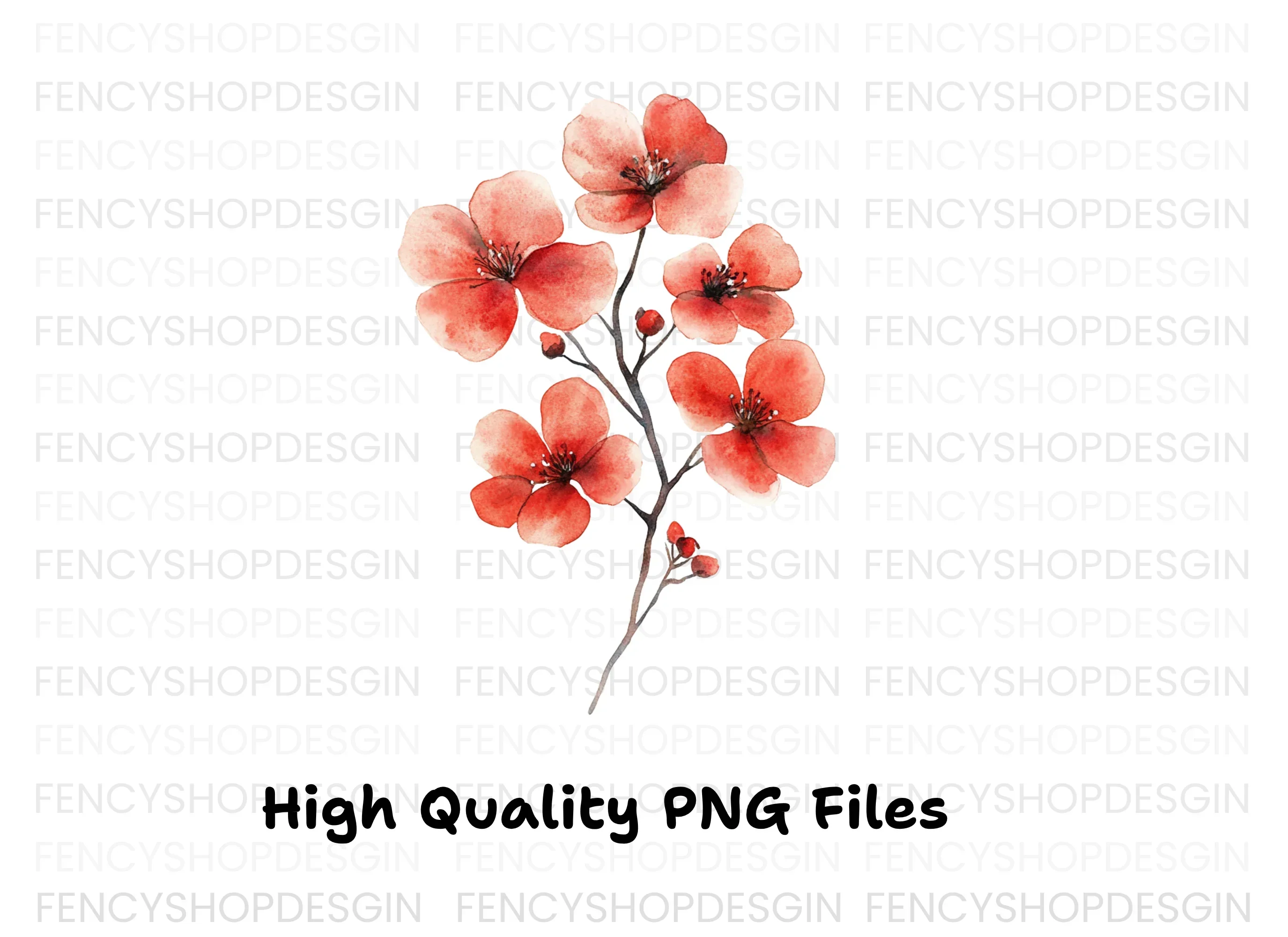 Vibrant Red Blossom Clipart Bundle - Image 2