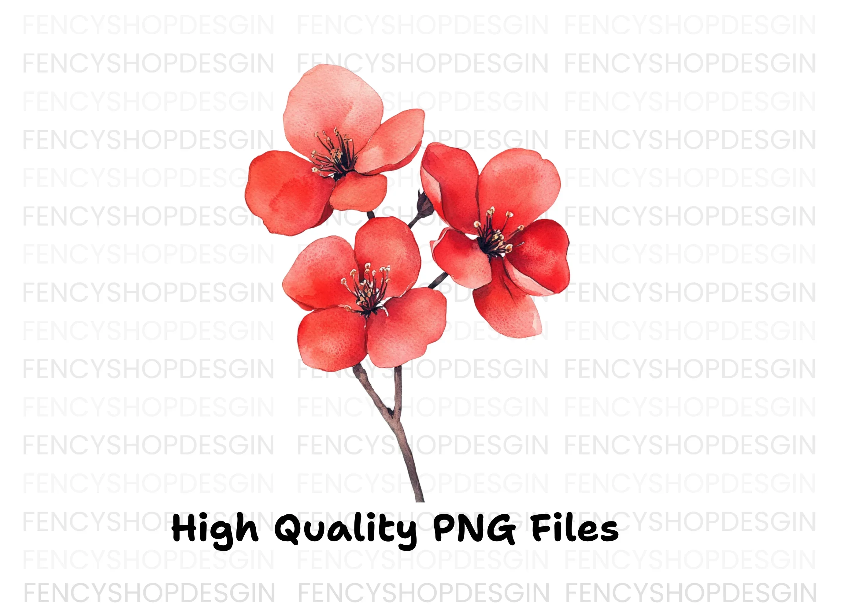 Vibrant Red Floral Clipart Bundle - Image 2
