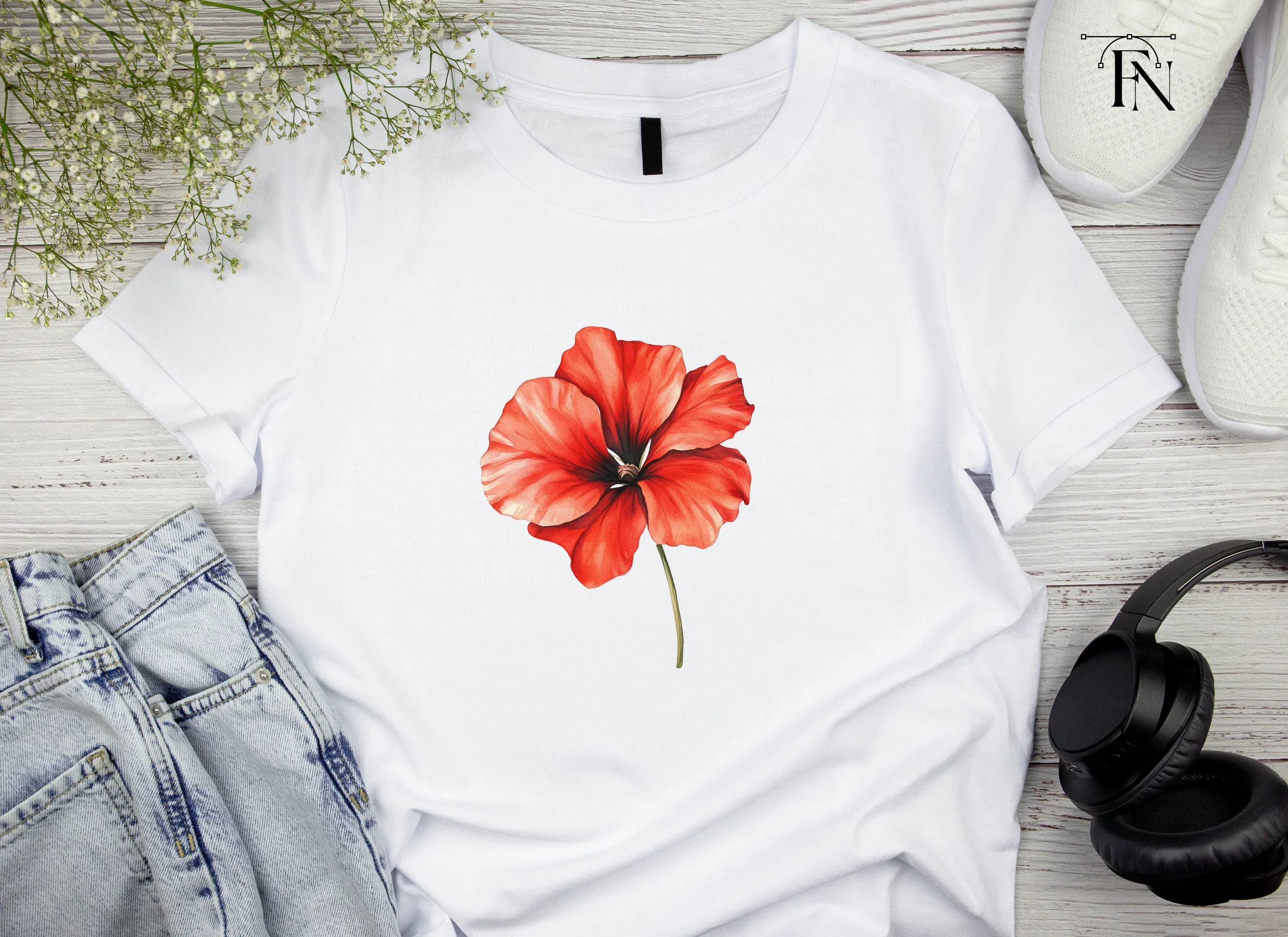 Vibrant Red Geranium Flower Clipart Bundle - Image 4