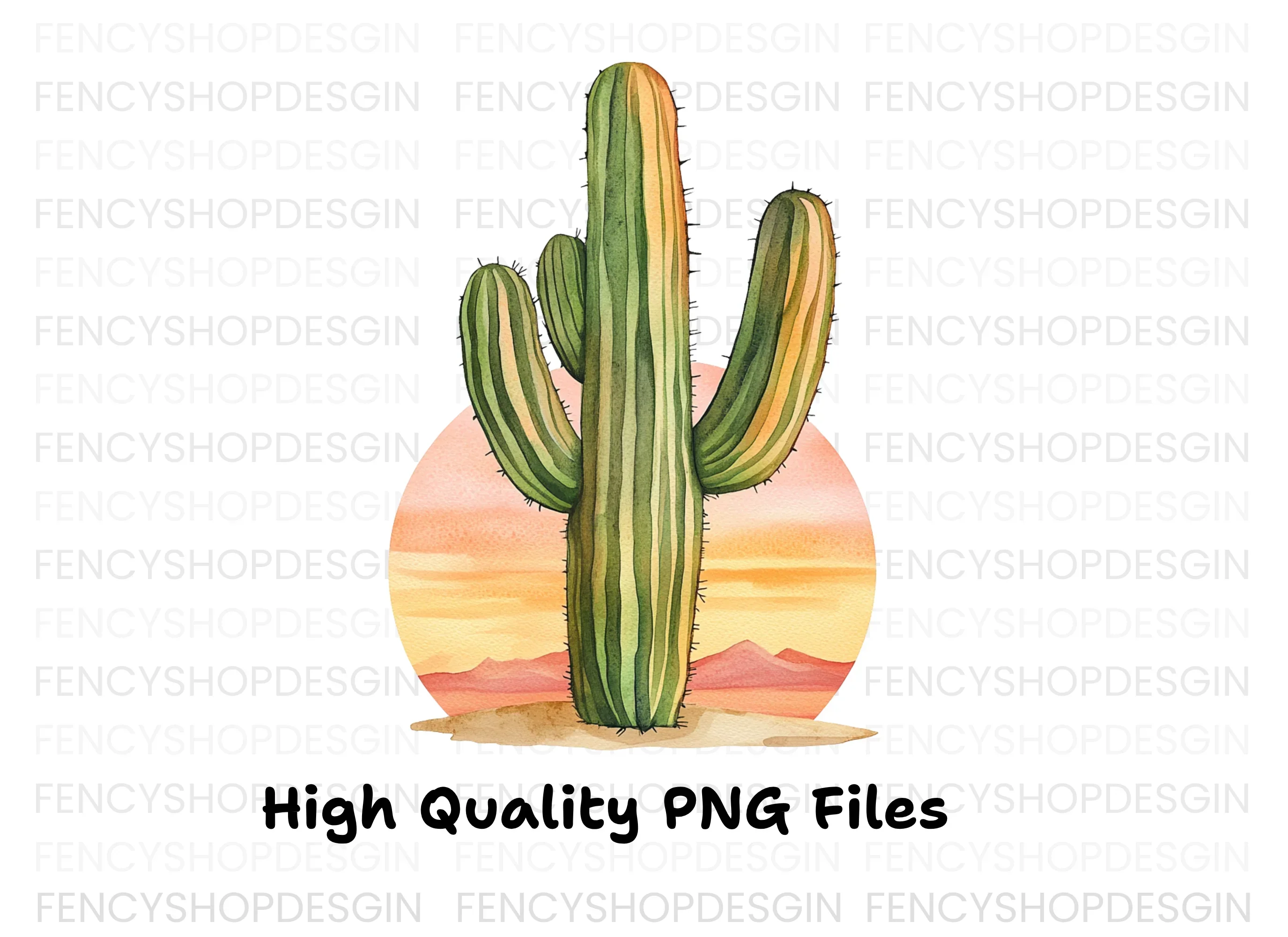 Vibrant Saguaro Cactus Desert Clipart Bundle - Image 3