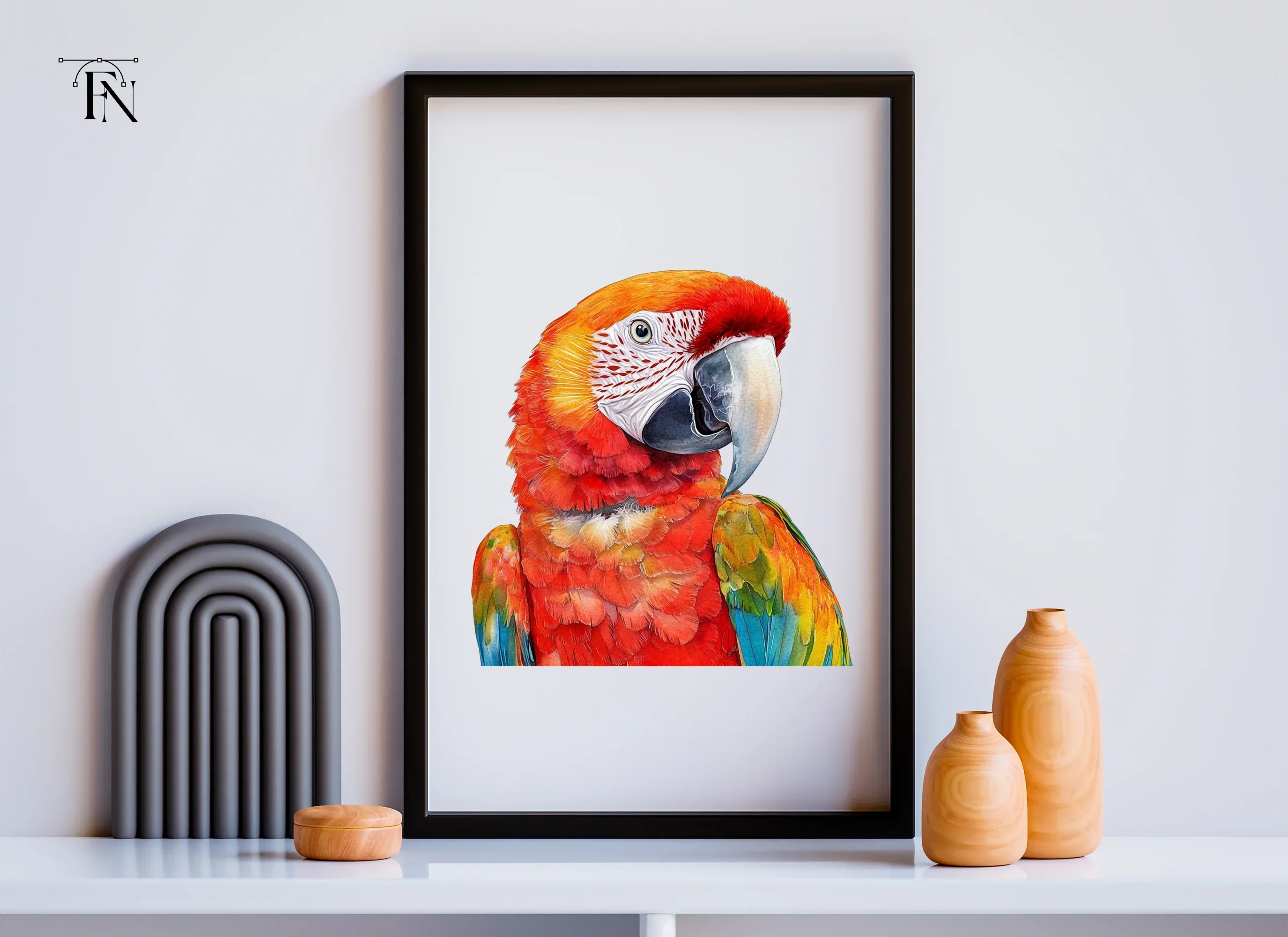 Vibrant Scarlet Macaw Parrot Clipart Bundle - Image 6